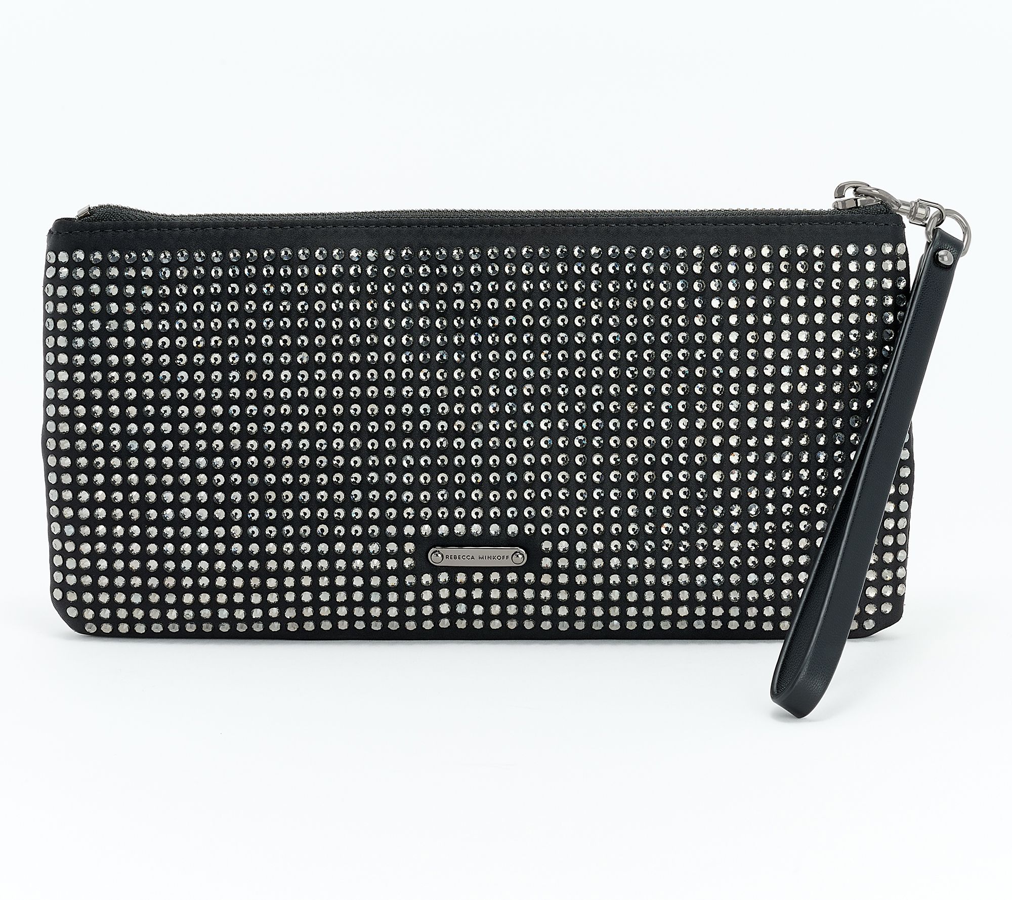 "As Is" Rebecca Minkoff Large Crystal Pouch with Wristlet Strap