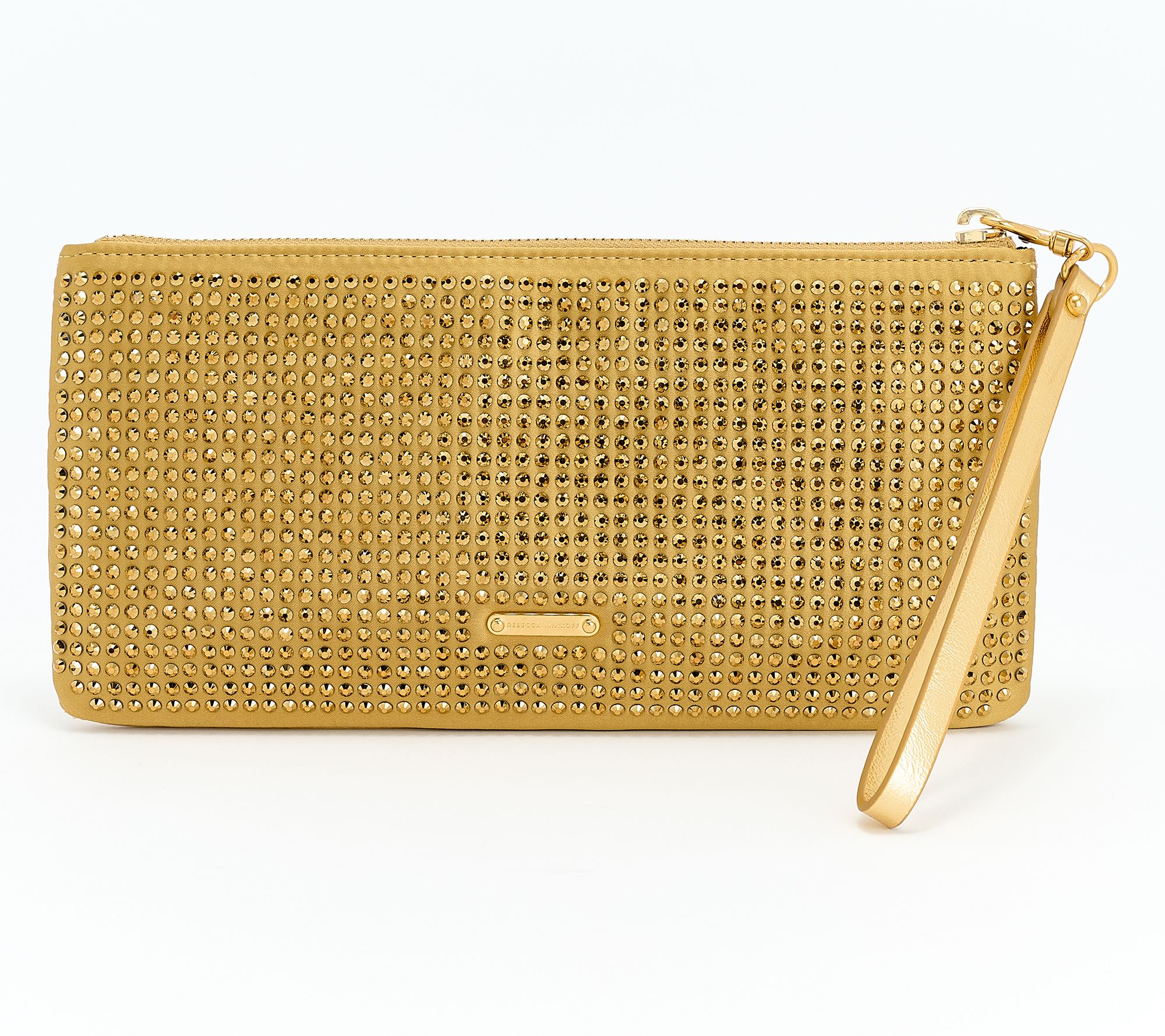 "As Is" Rebecca Minkoff Large Crystal Pouch with Wristlet Strap