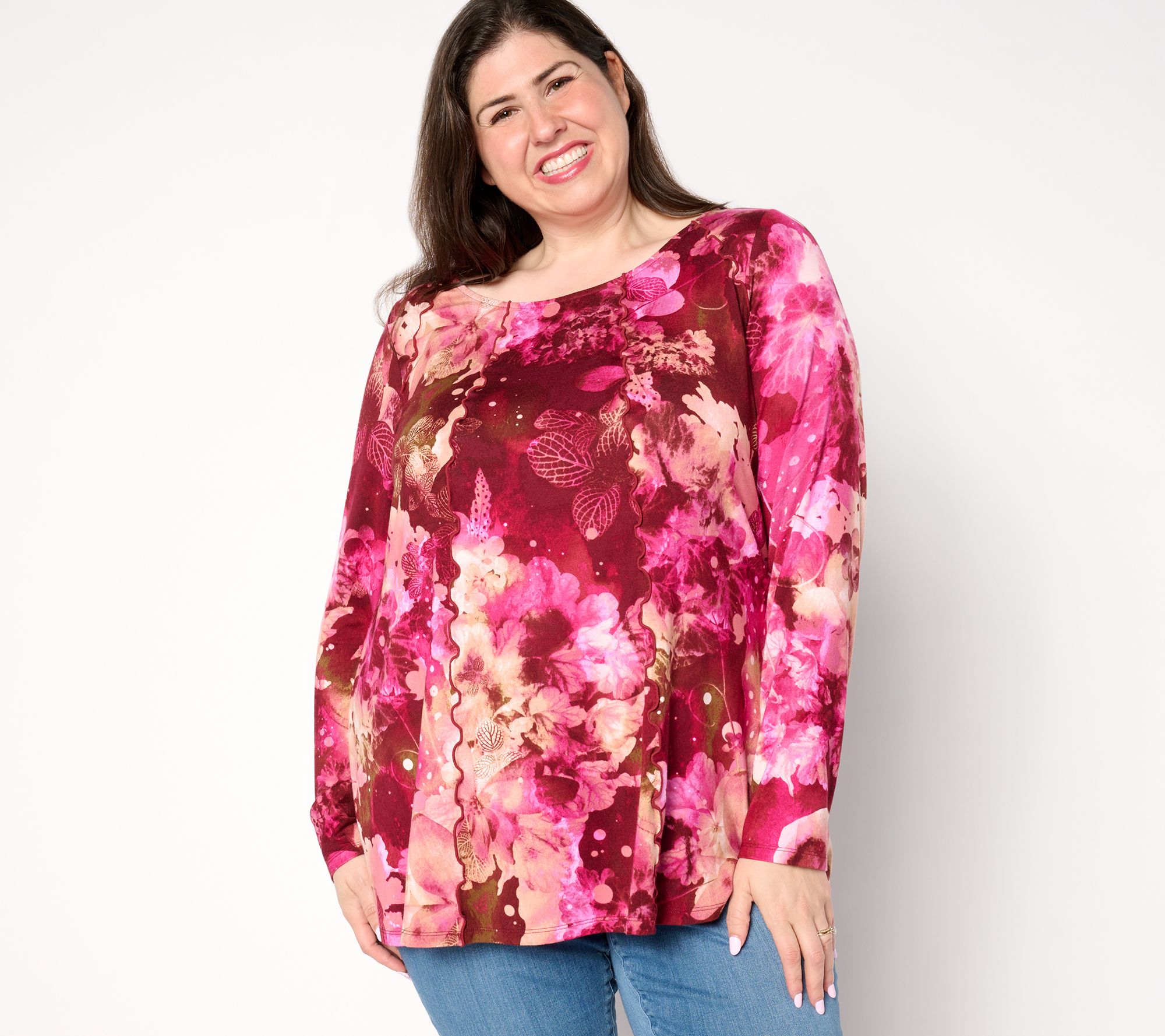 "As Is" Attitudes by Renee Ballet Neck Top with Detail Seaming