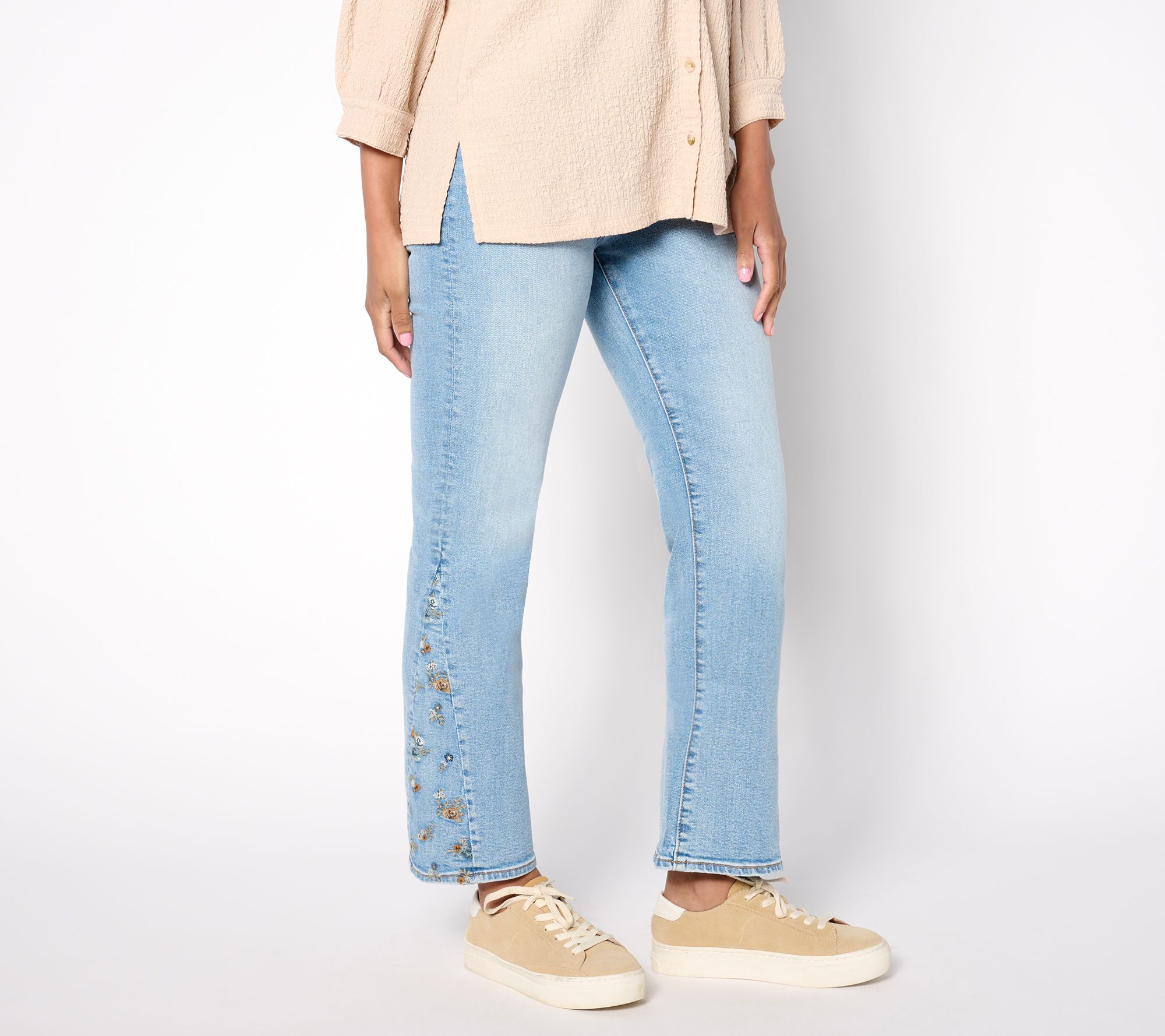"As Is" Driftwood Jeans Clara Ankle Flare Leg Jean- Blue Mania