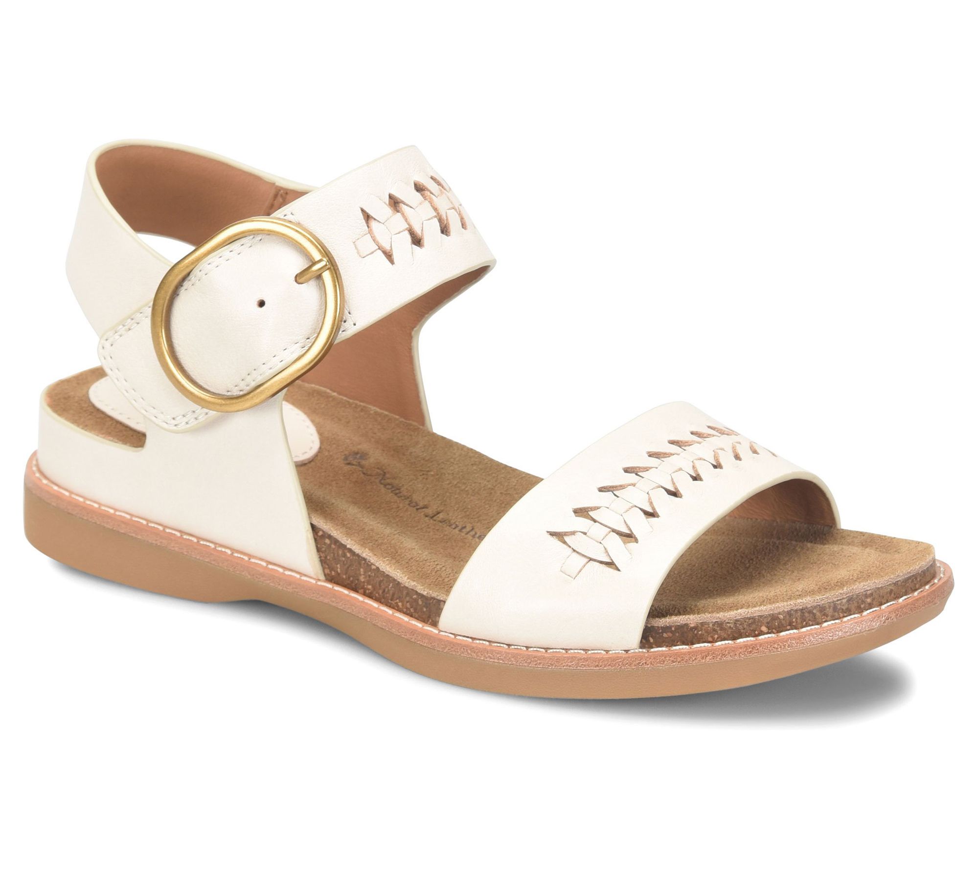 Sofft Oval Buckled Woven Leather Sandal - BaliII