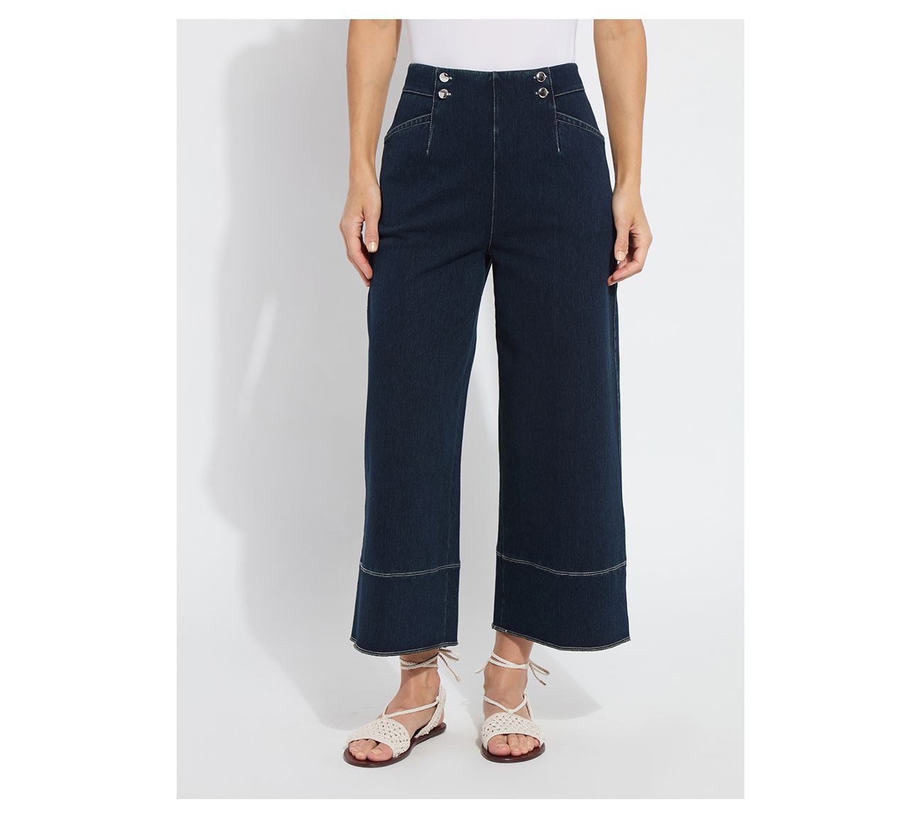 Lysse New York Dion Sailor Crop Palazzo Denim
