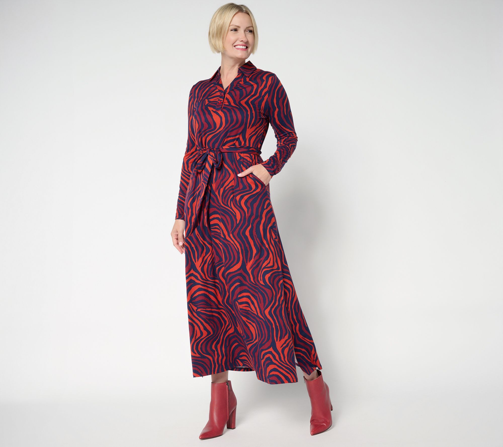 Attitudes by Renee Regular Printed Yummy Jersey Maxi Dress