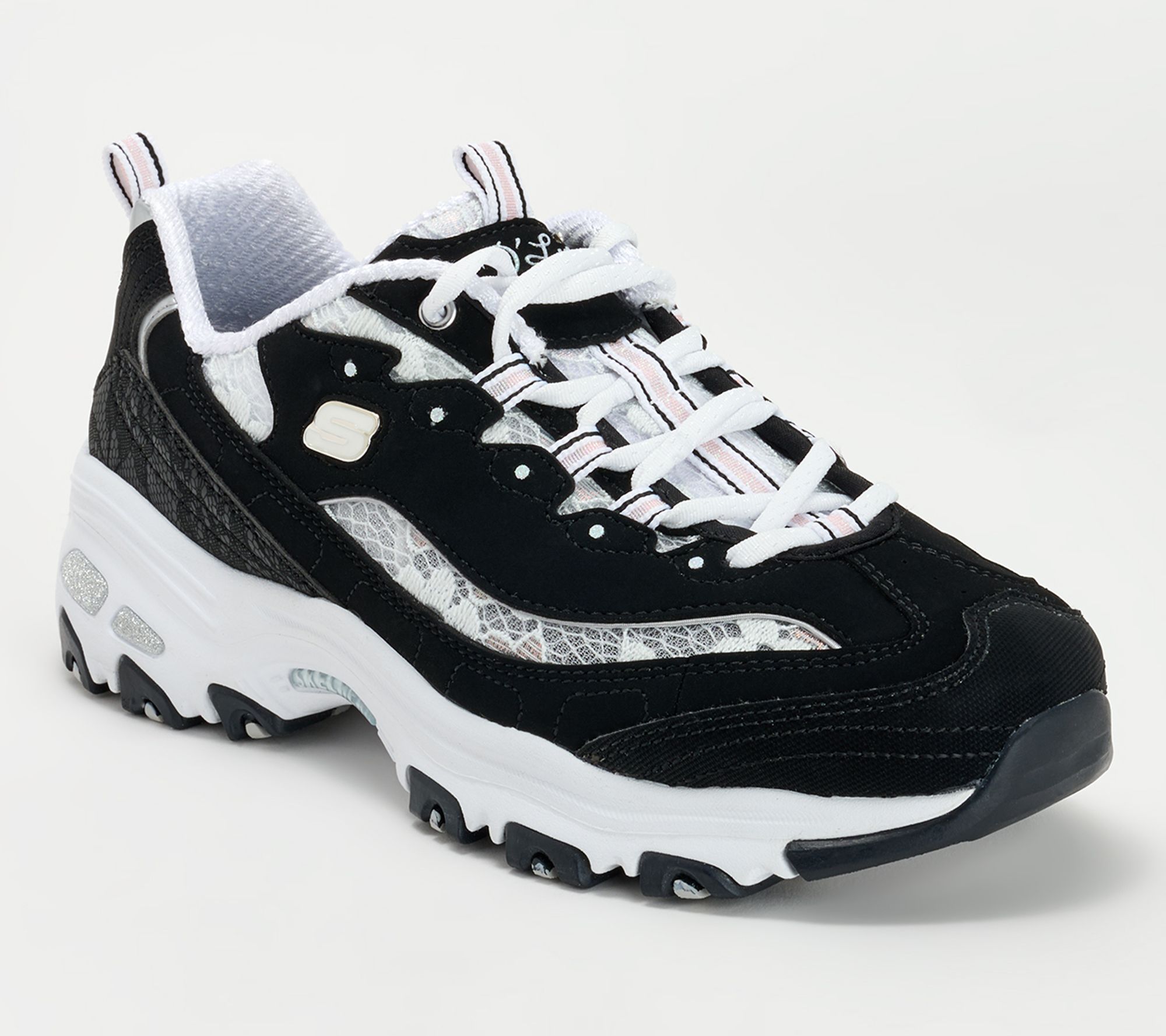 "As Is" Skechers D'Lites Floral Lace-Up Sneaker Sunlit Garden
