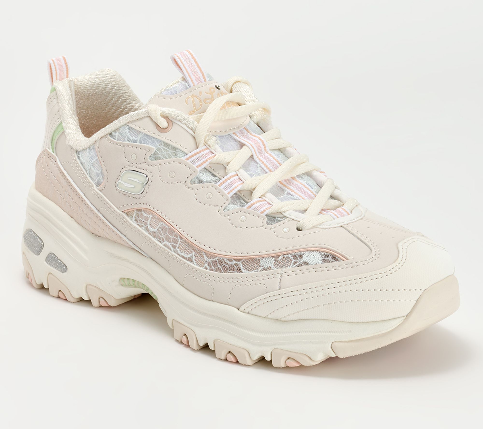 "As Is" Skechers D'Lites Floral Lace-Up Sneaker Sunlit Garden