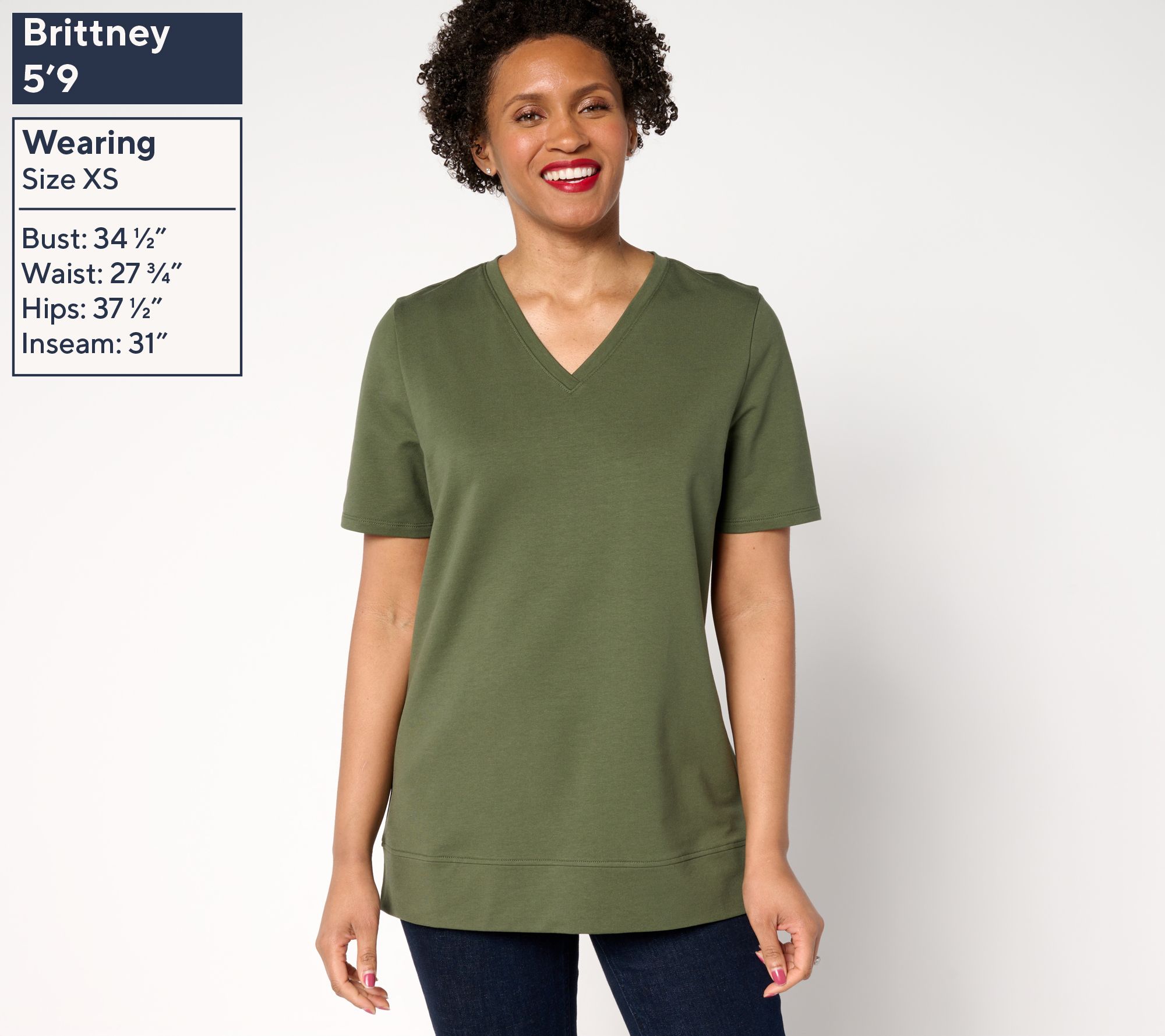 "As Is" Denim & Co. EasyWear French Terry Short Sleeve Pullover