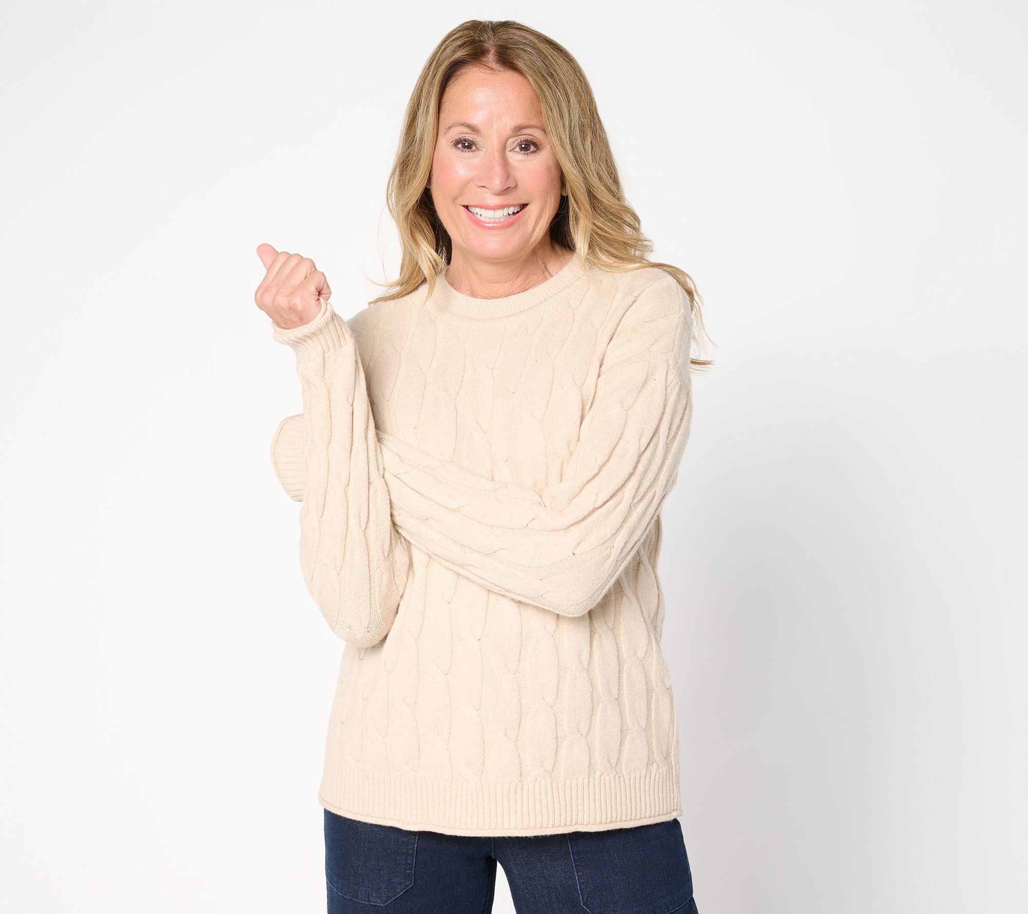 BEAUTIFUL by Lawrence Zarian The Christine Cable Stitch Sweater