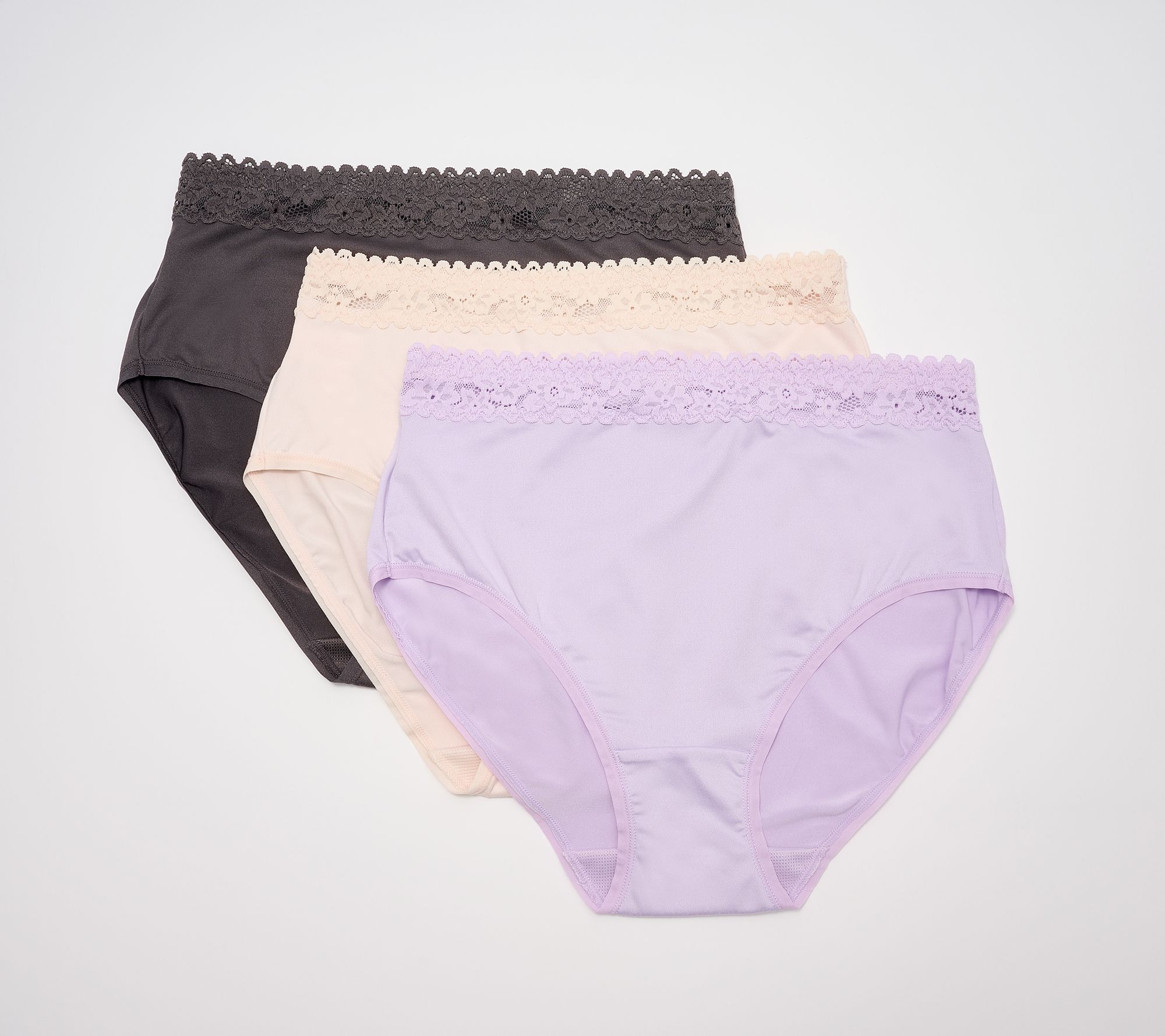 Breezies Lace Touch Hi-Cut Panty Set of 3