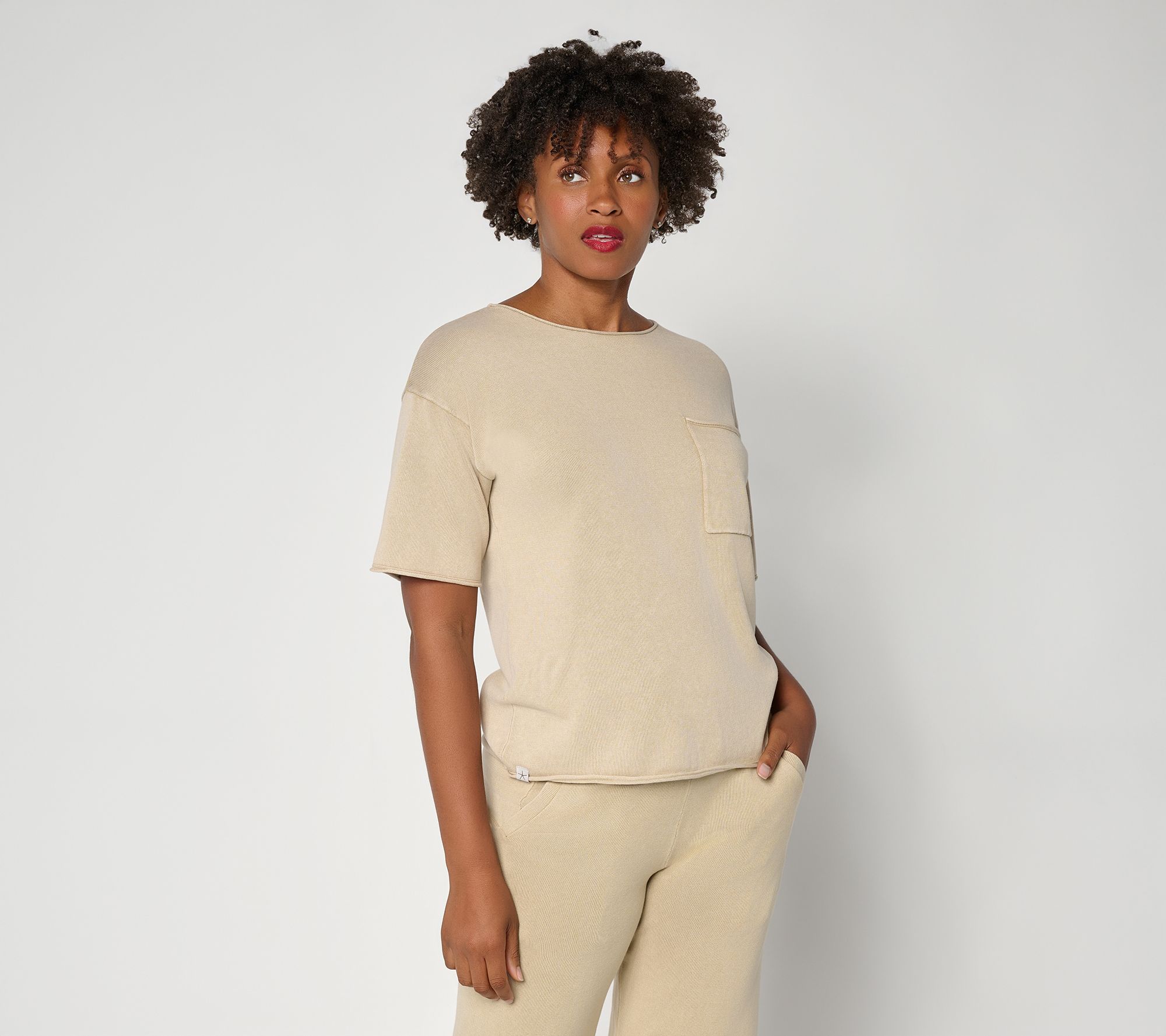 Barefoot Dreams 100% Cotton Sunbleached Pocket Tee