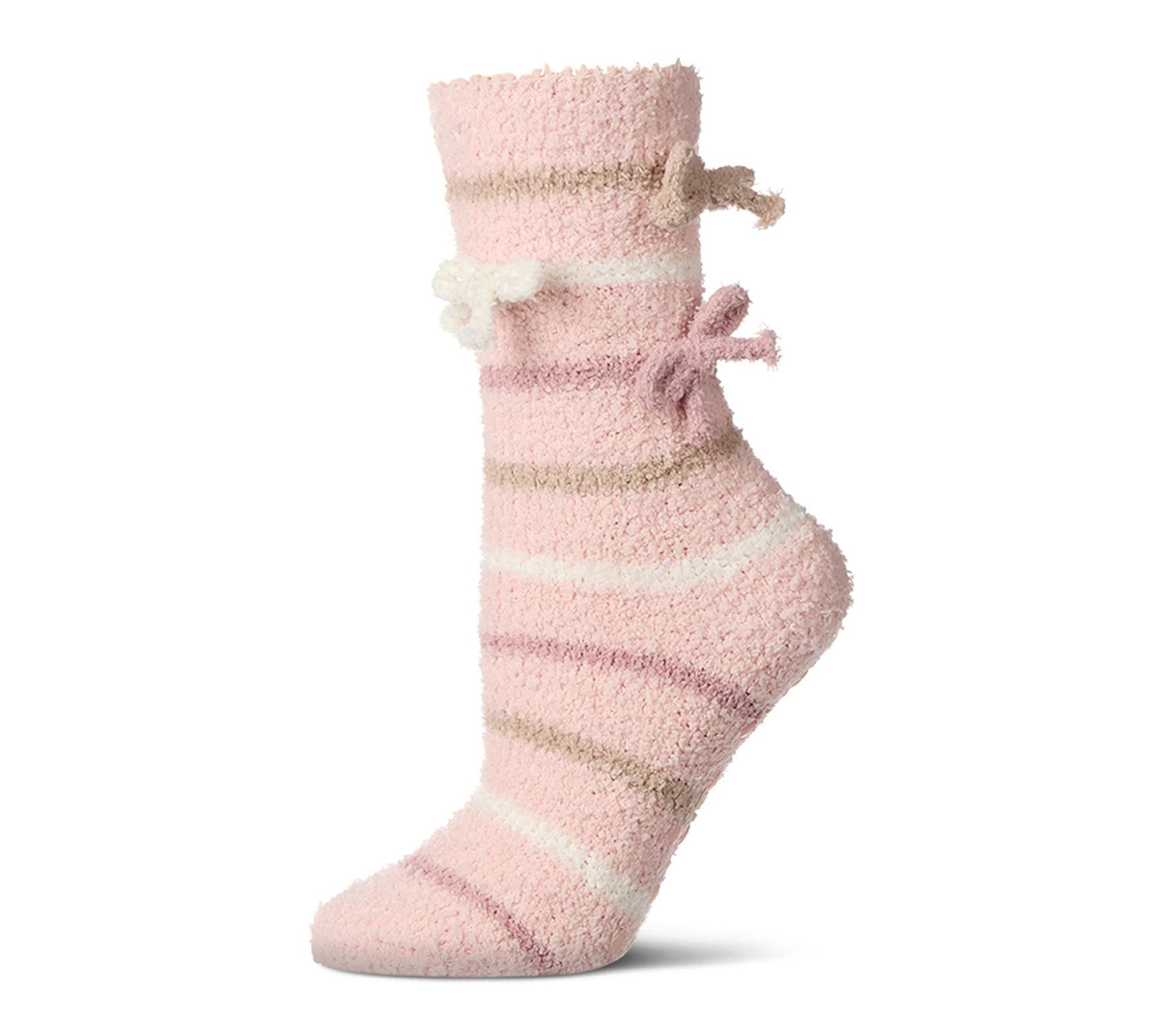 MeMoi Women's Non-Skid Cozy Crew Sock with BowDetails