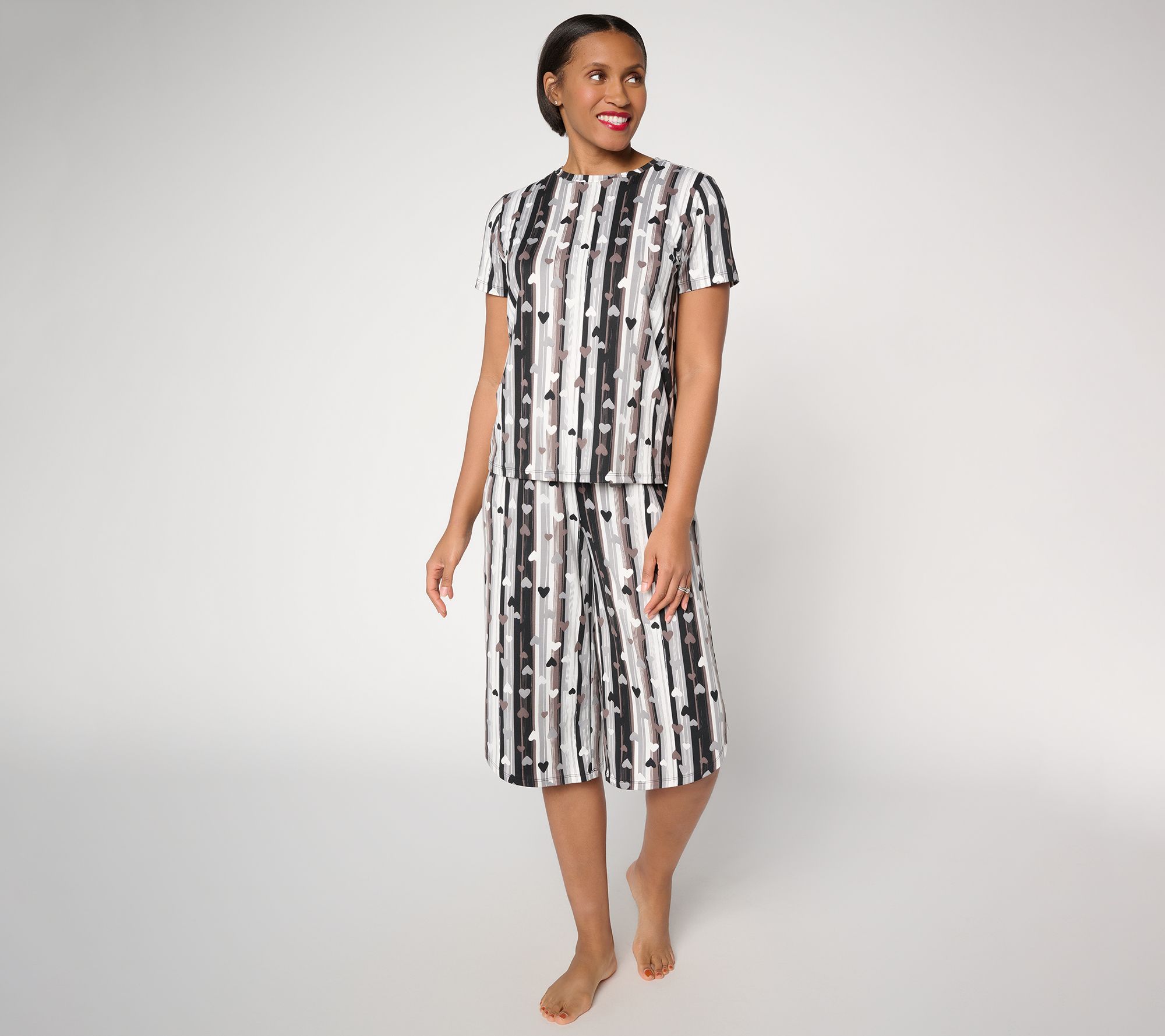 AnyBody Regular Lush Jersey Printed Short Sleeve Sleep Set