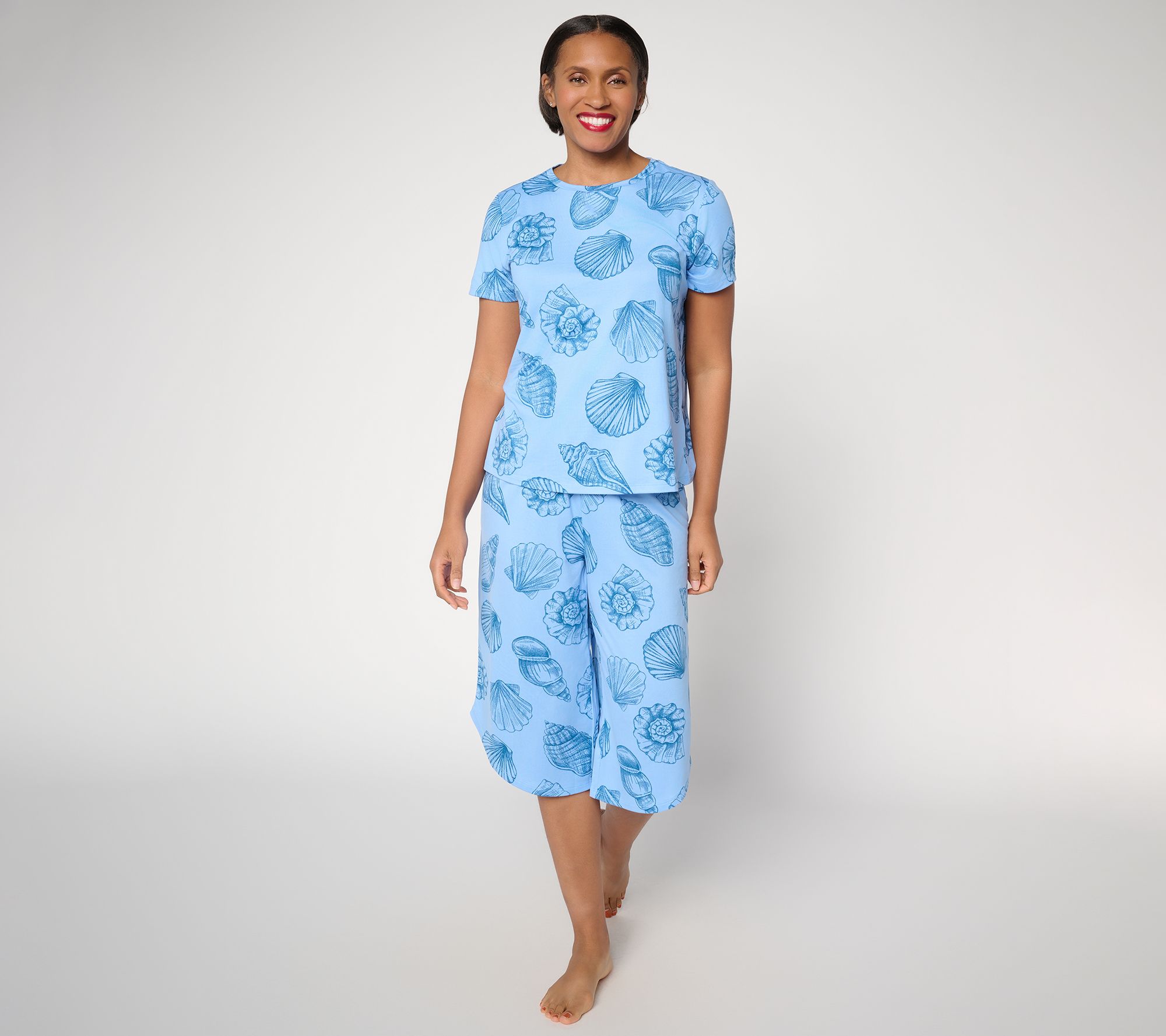 AnyBody Regular Lush Jersey Printed Short Sleeve Sleep Set