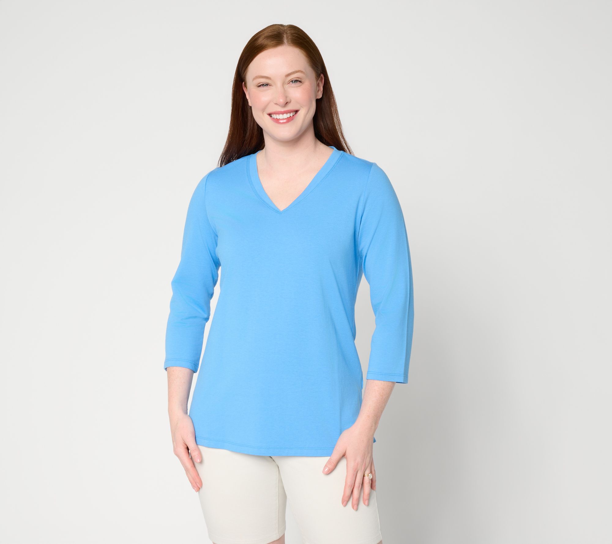  Belle by Kim Gravel Primabelle Knit Victory V-Neck Top