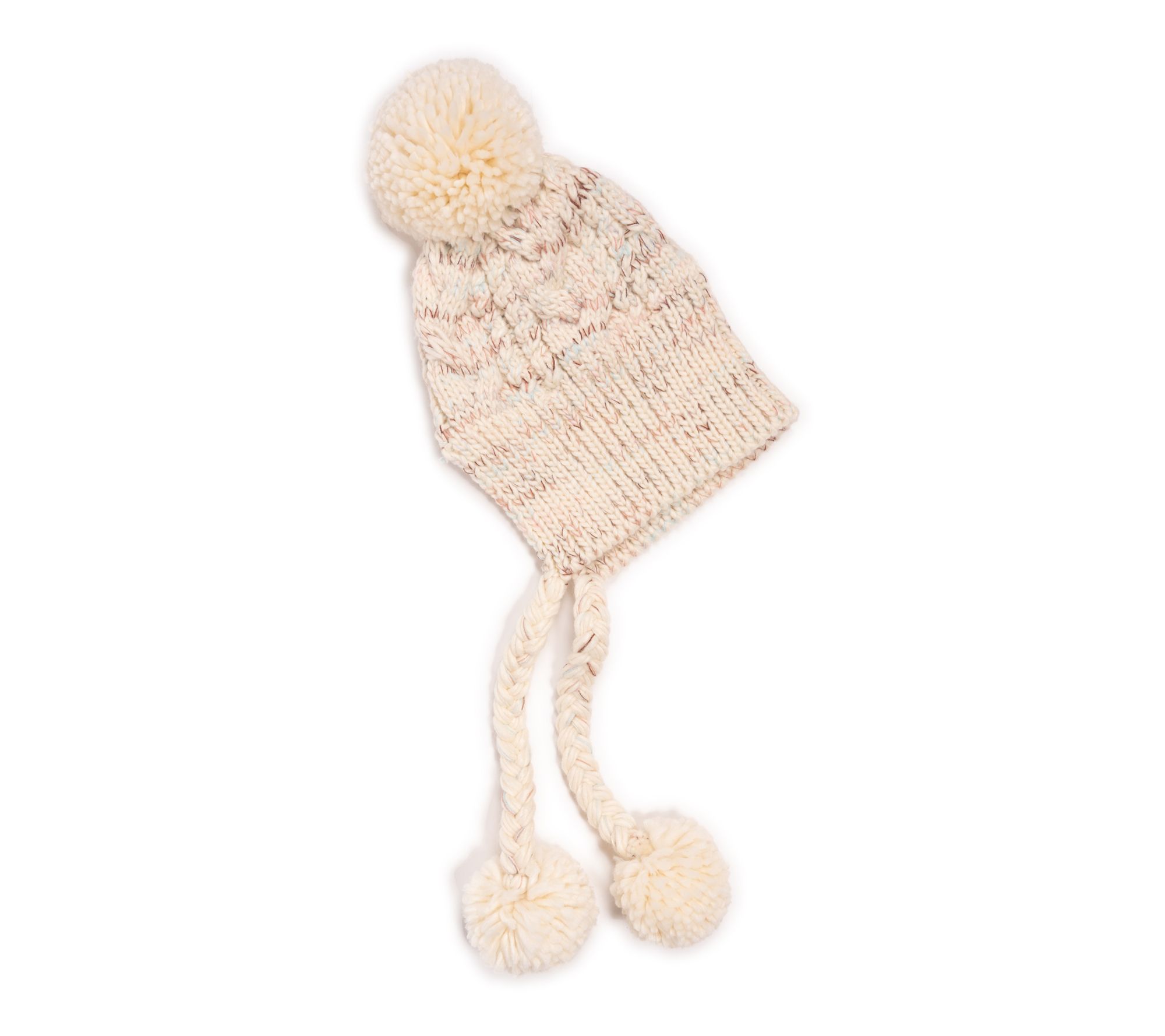 MUK LUKS Women's Good Hair Day! Split Back Hatwith Poms