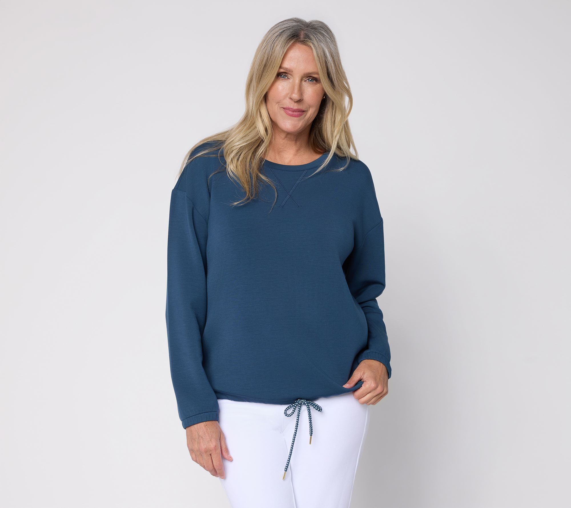Belle by Kim Gravel ScubaLuxe Easy Does It Drawstring Top