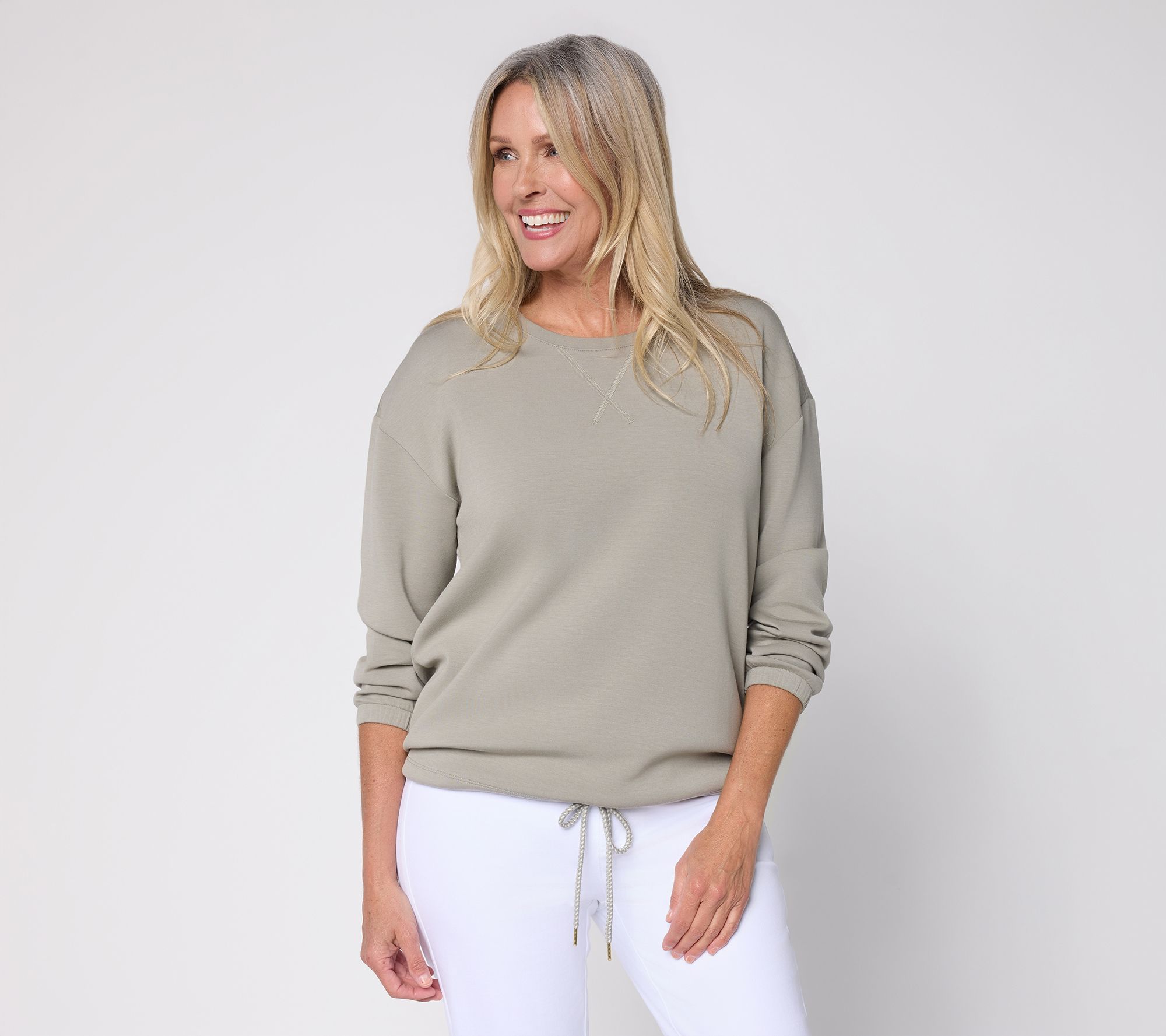 Belle by Kim Gravel ScubaLuxe Easy Does It Drawstring Top