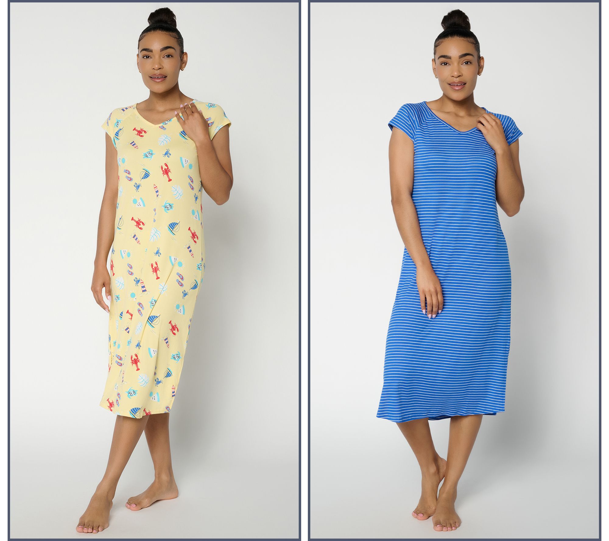 MUK LUKS Cloud Knit 2 Pack Short Sleeve Dresses