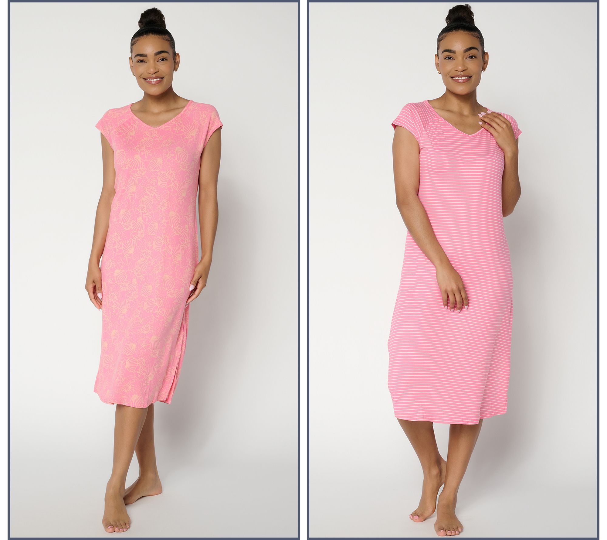 MUK LUKS Cloud Knit 2 Pack Short Sleeve Dresses