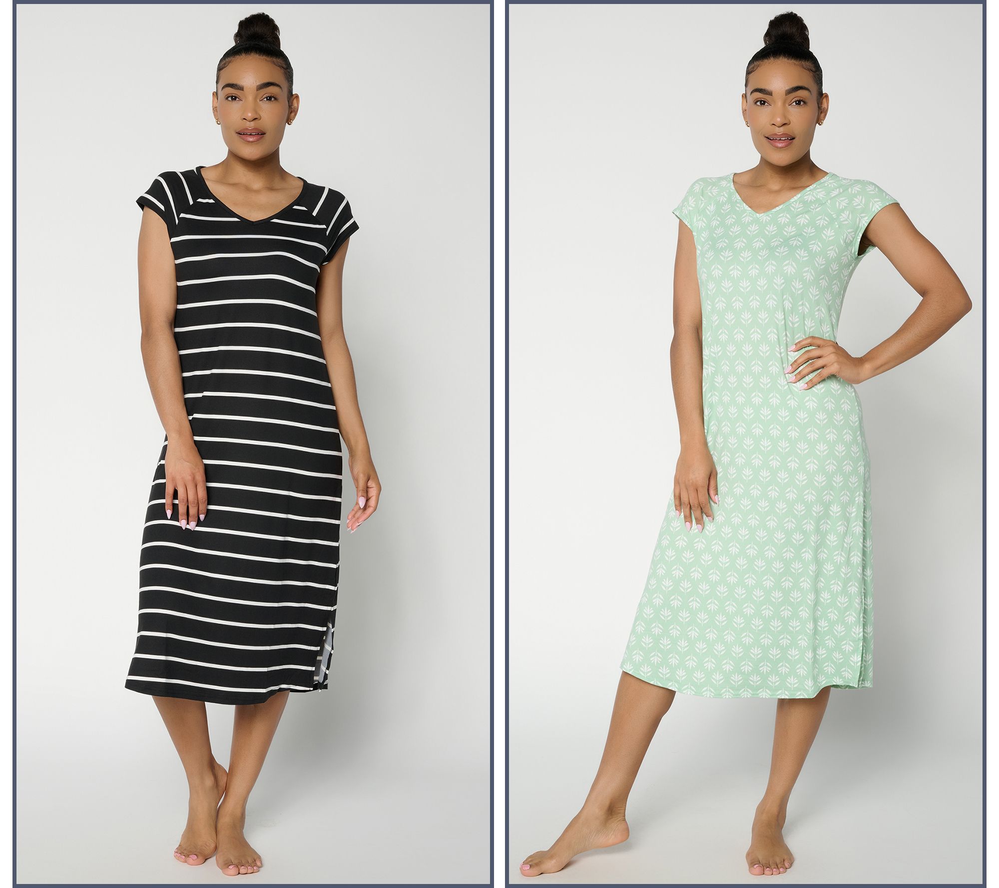 MUK LUKS Cloud Knit 2 Pack Short Sleeve Dresses