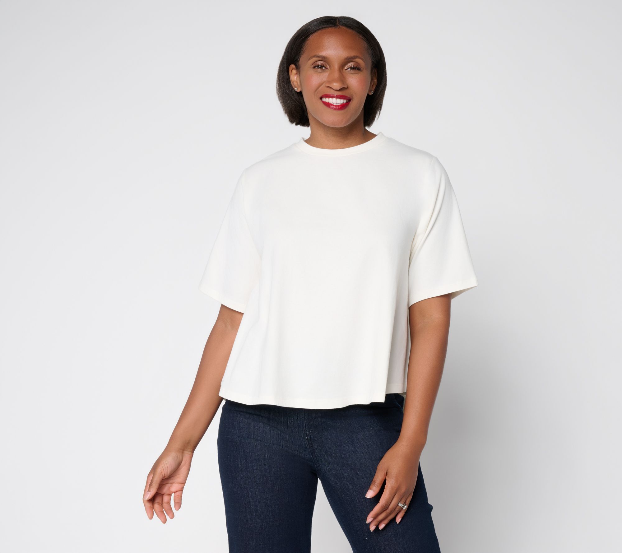 RM Studio x Rebecca Minkoff Cotton Rich Short Sleeve Trapeze Tee