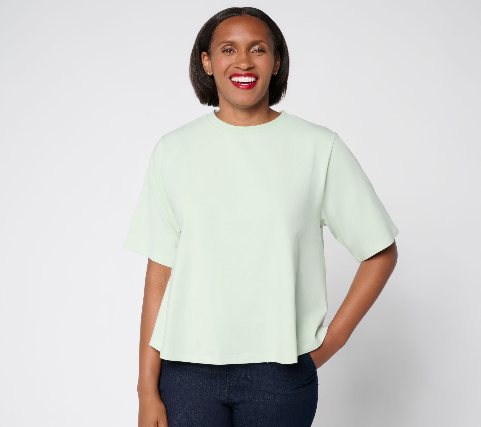 RM Studio x Rebecca Minkoff Cotton Rich Short Sleeve Trapeze Tee