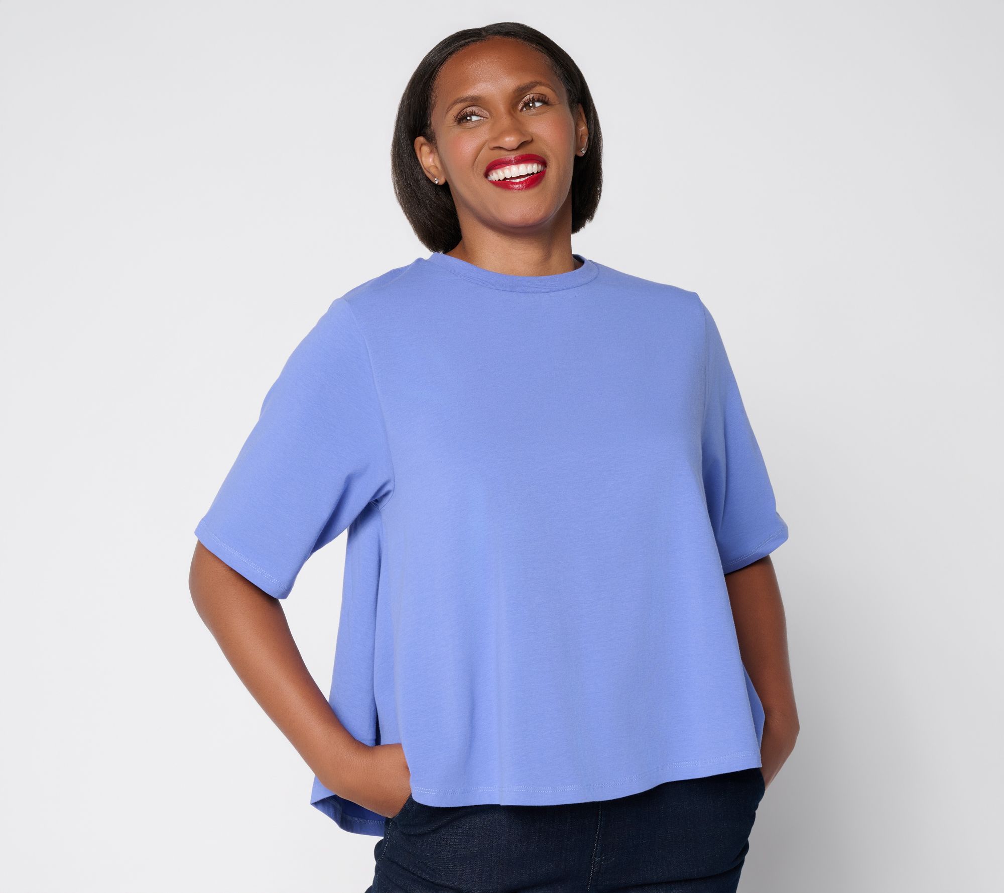 RM Studio x Rebecca Minkoff Cotton Rich Short Sleeve Trapeze Tee