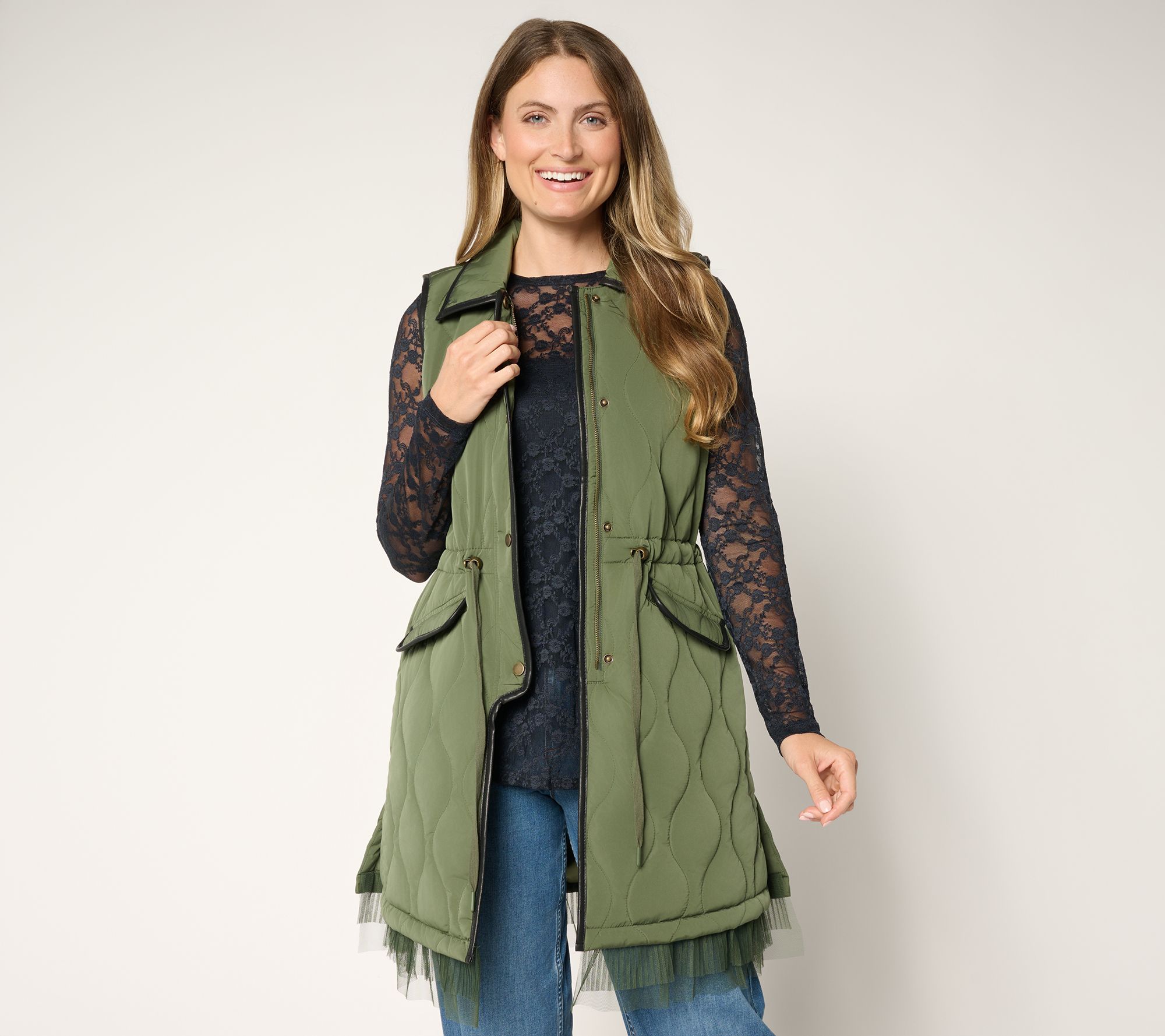 "As Is" LOGO by Lori Goldstein Petite Sleeveless Quilted Jacket