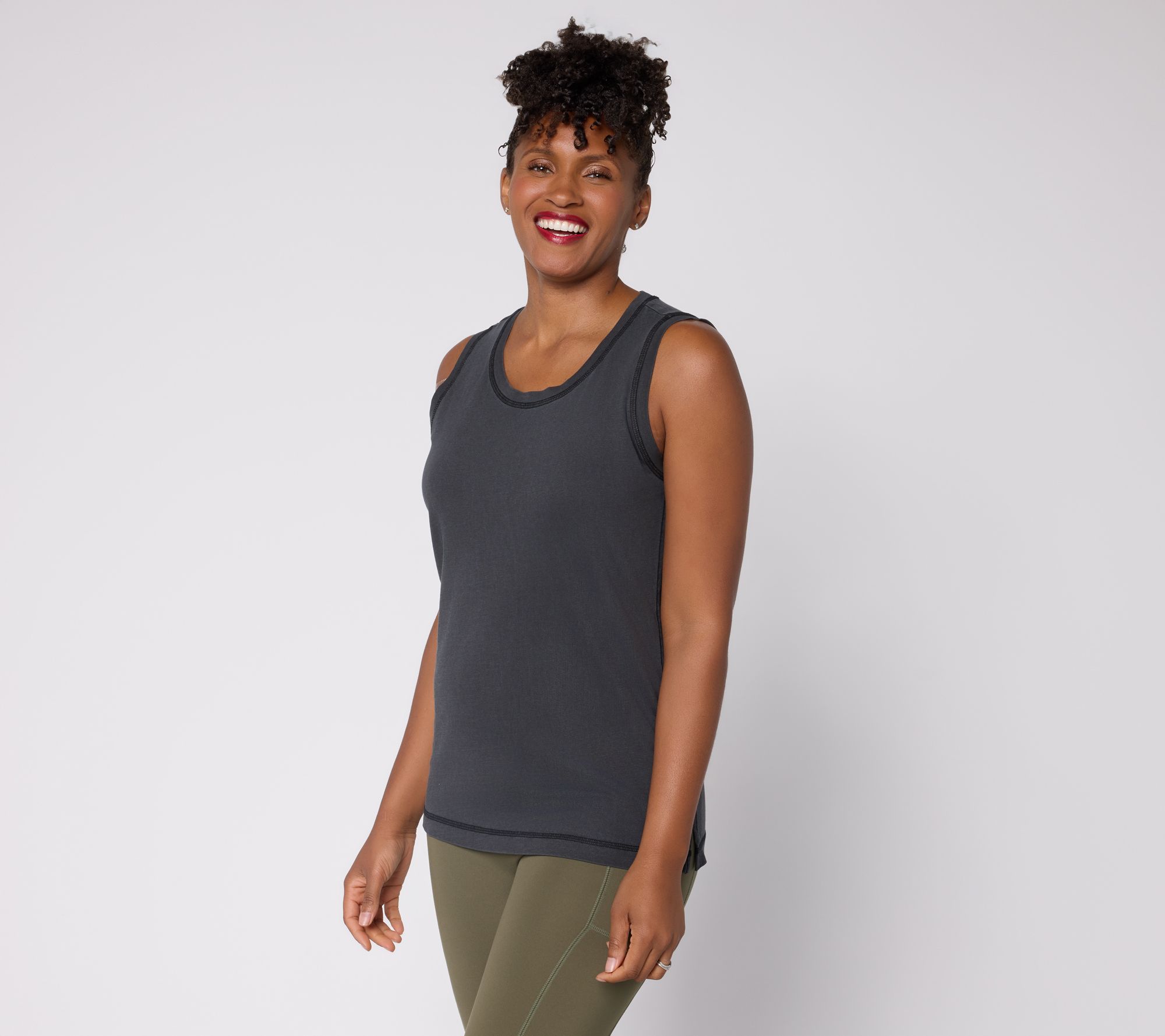 AnyBody Washed Cotton Jersey Tank Top