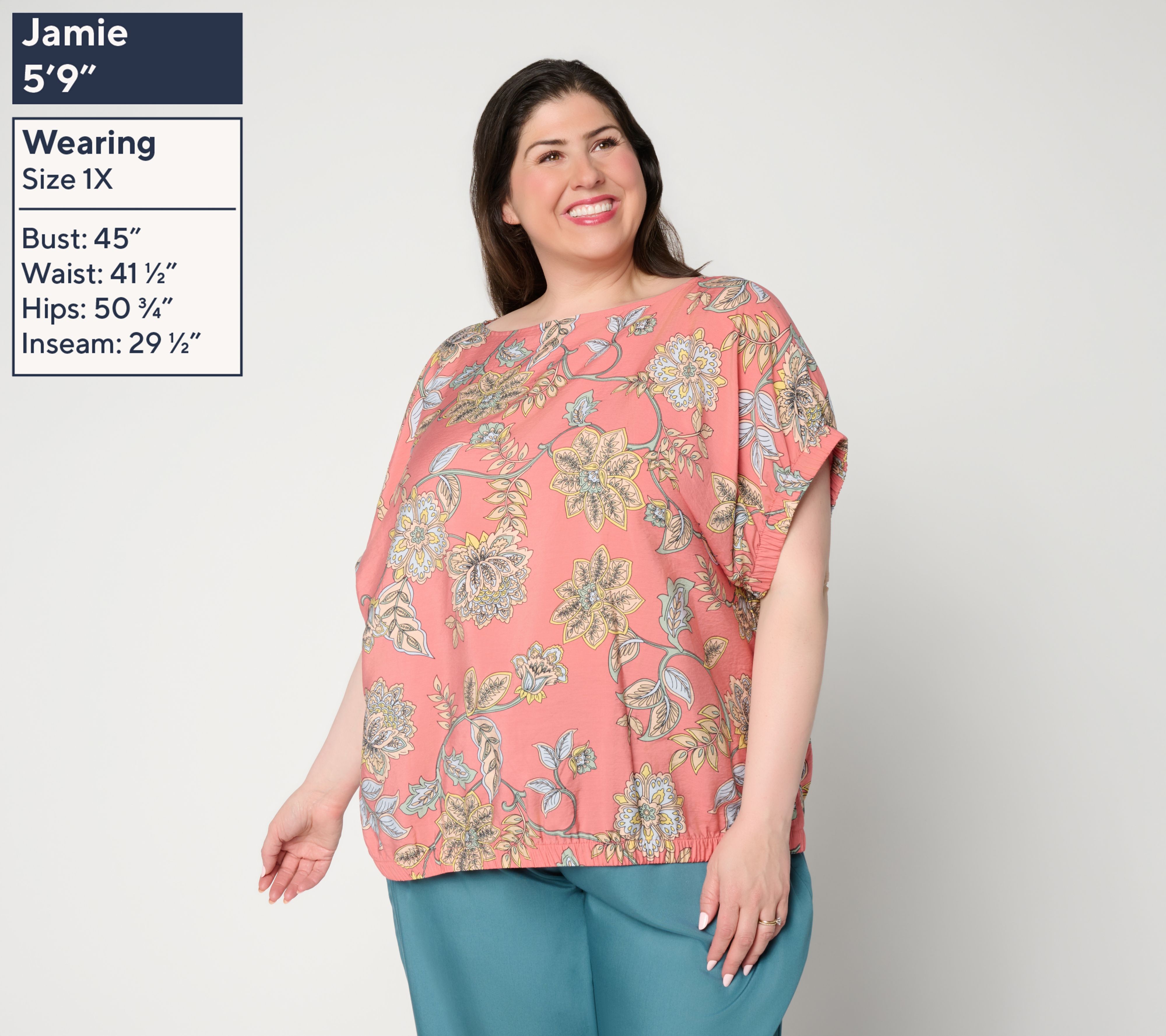 Peace Love World Crew Neck Ruched Dolman Sleeve Top - QVC.com