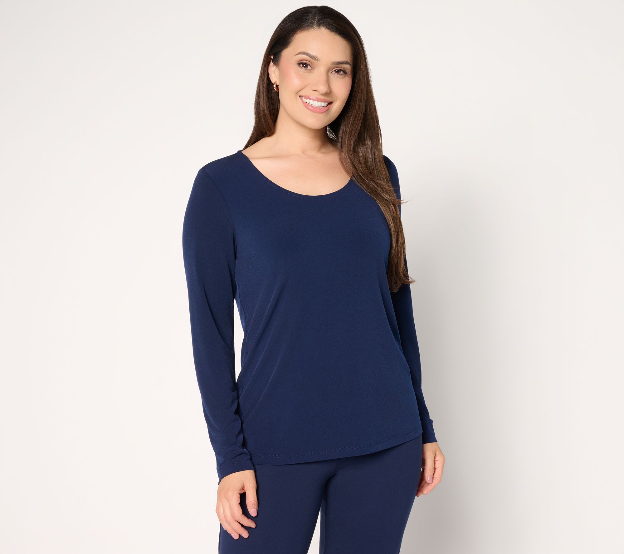 "As Is" Susan Graver Essentials Liquid Knit Scoop Neck Top