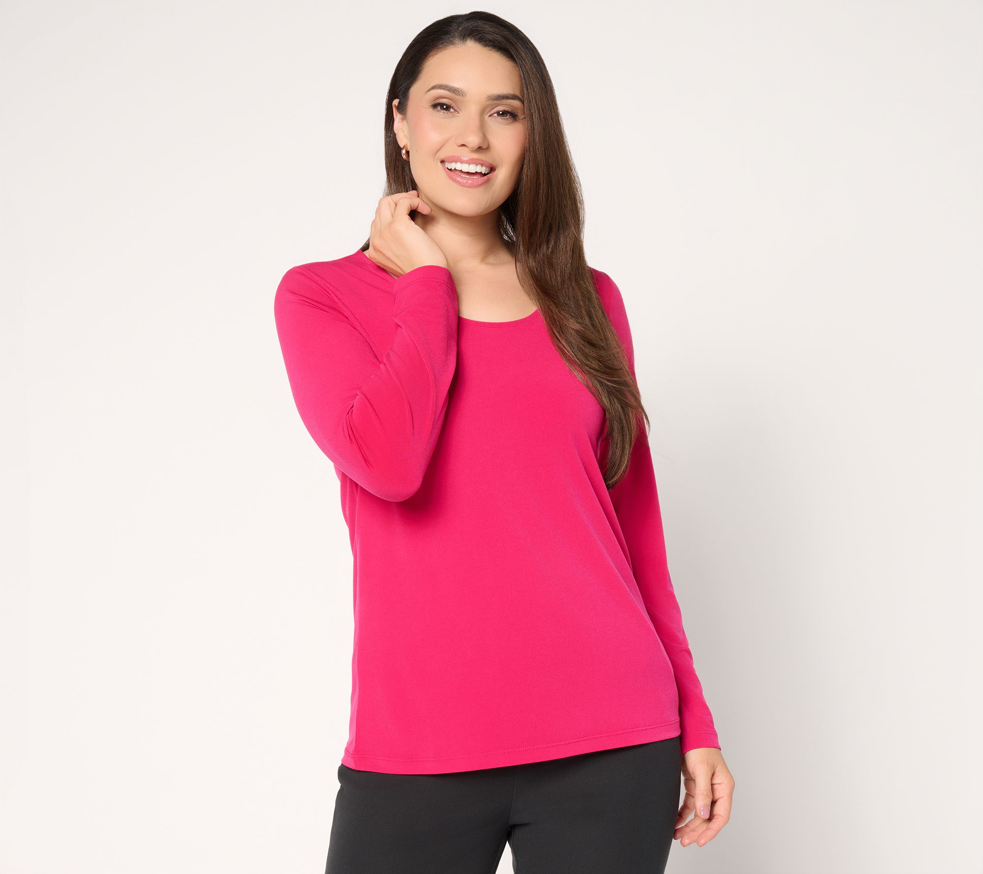 "As Is" Susan Graver Essentials Liquid Knit Scoop Neck Top