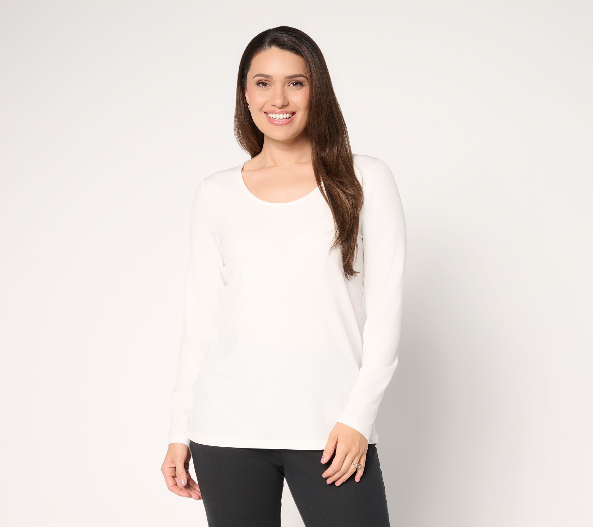 "As Is" Susan Graver Essentials Liquid Knit Scoop Neck Top