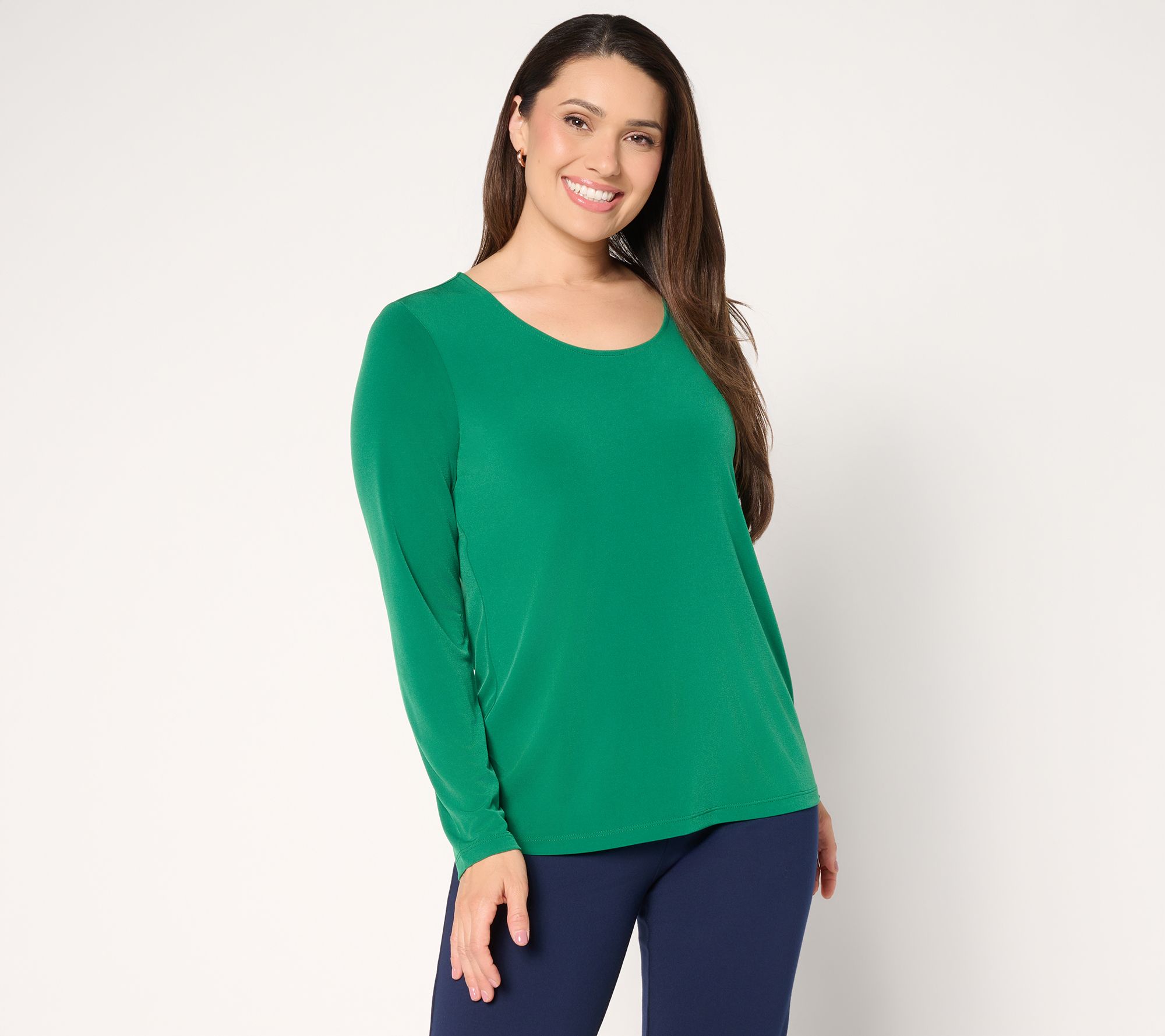"As Is" Susan Graver Essentials Liquid Knit Scoop Neck Top