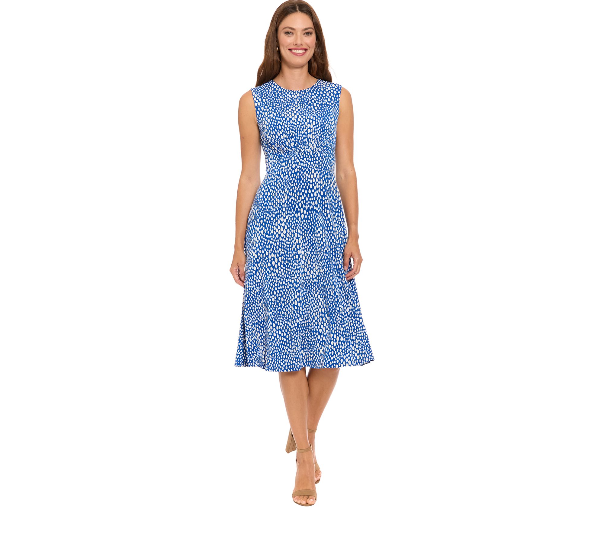 LONDON TIMES Inset Waist Midi Dress