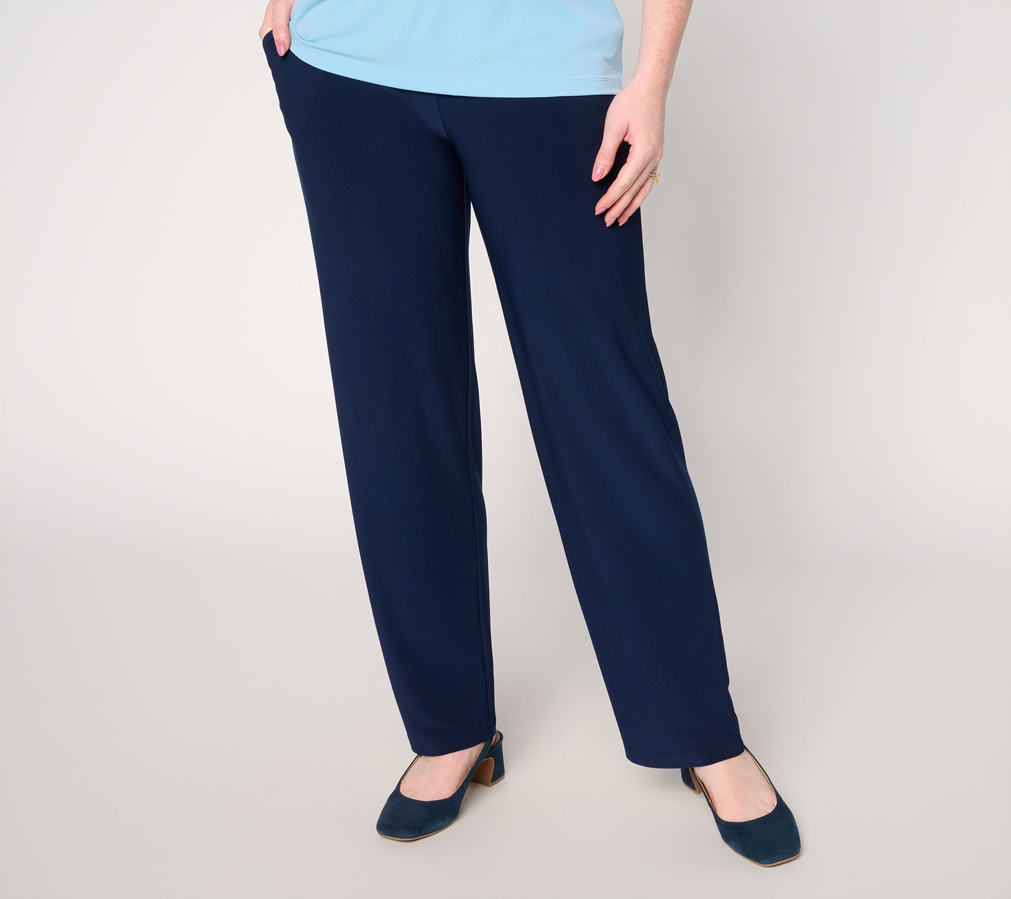 "As Is" Susan Graver Petite LK Luxe Straight Leg Pants