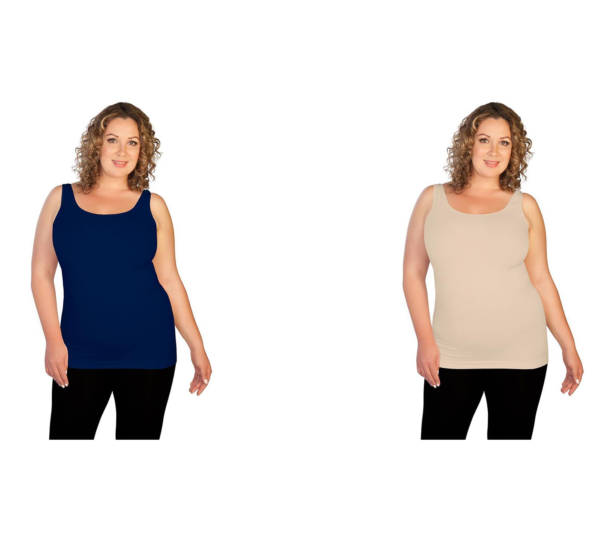 Skinnytees Set of 2 Plus Basic Tank Tops
