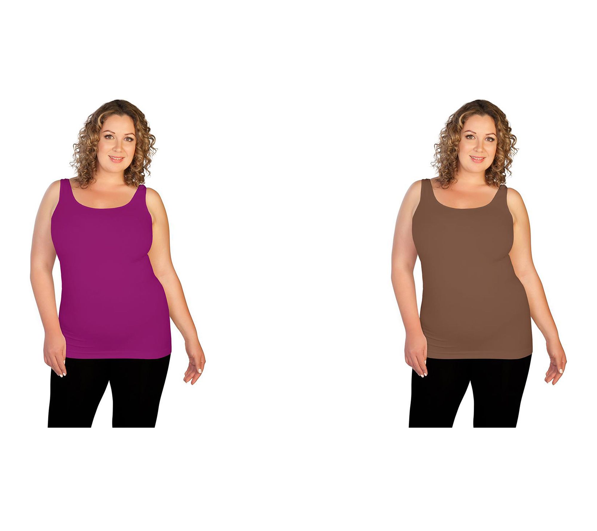 Skinnytees Set of 2 Plus Basic Tank Tops