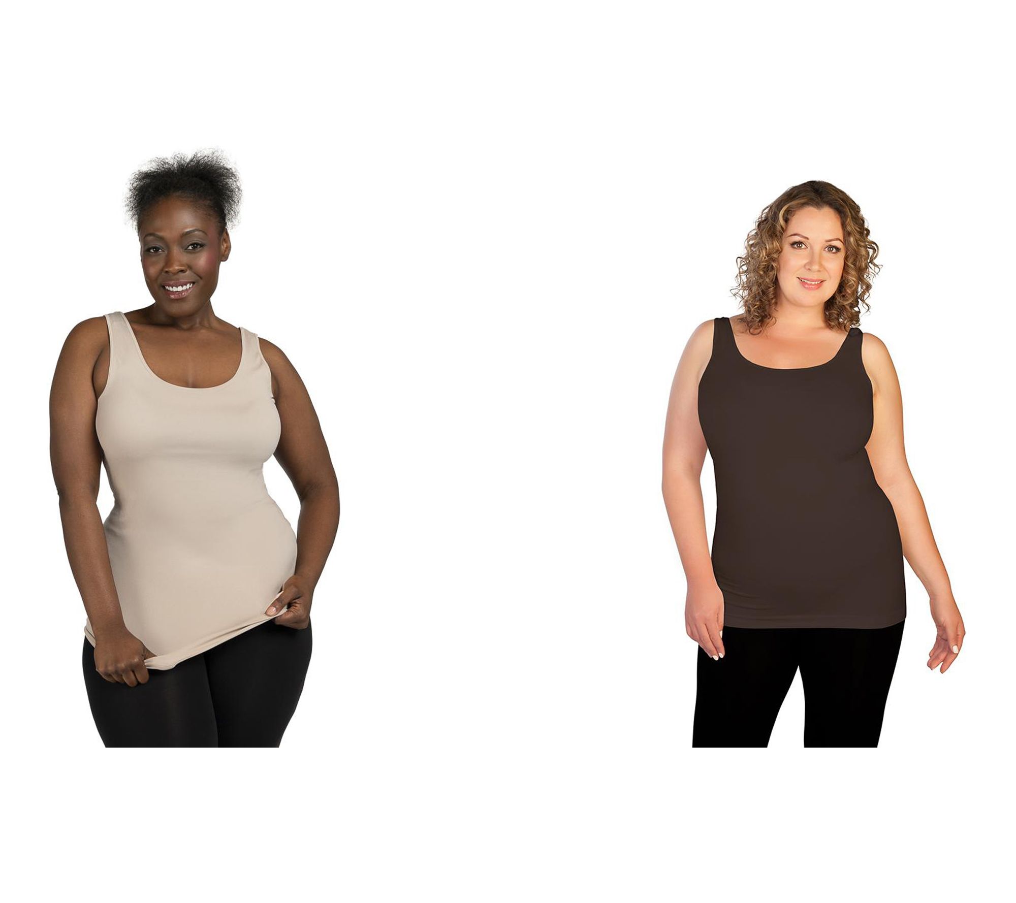 Skinnytees Set of 2 Plus Basic Tank Tops
