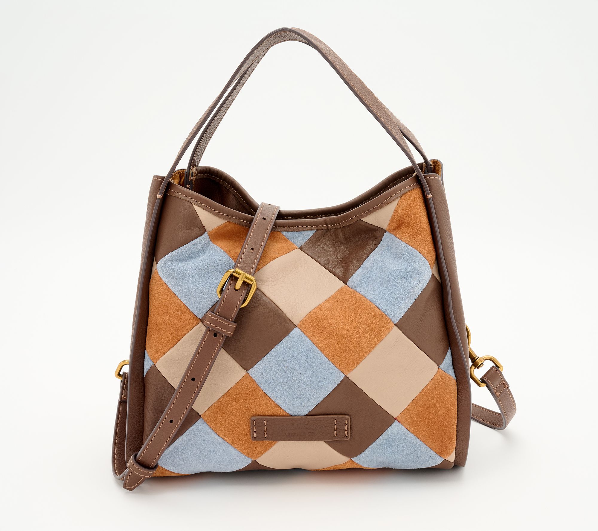  American Leather Co. Auburn Patchwork Suede Crossbody