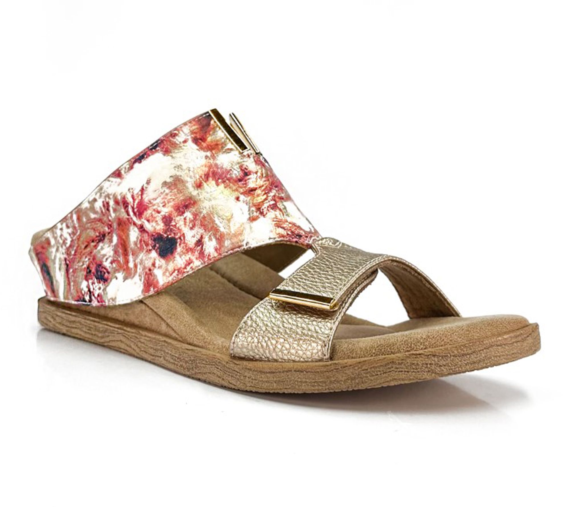 Modzori Kleo Reversible Wedge Sandal - Pink Flips to Beige