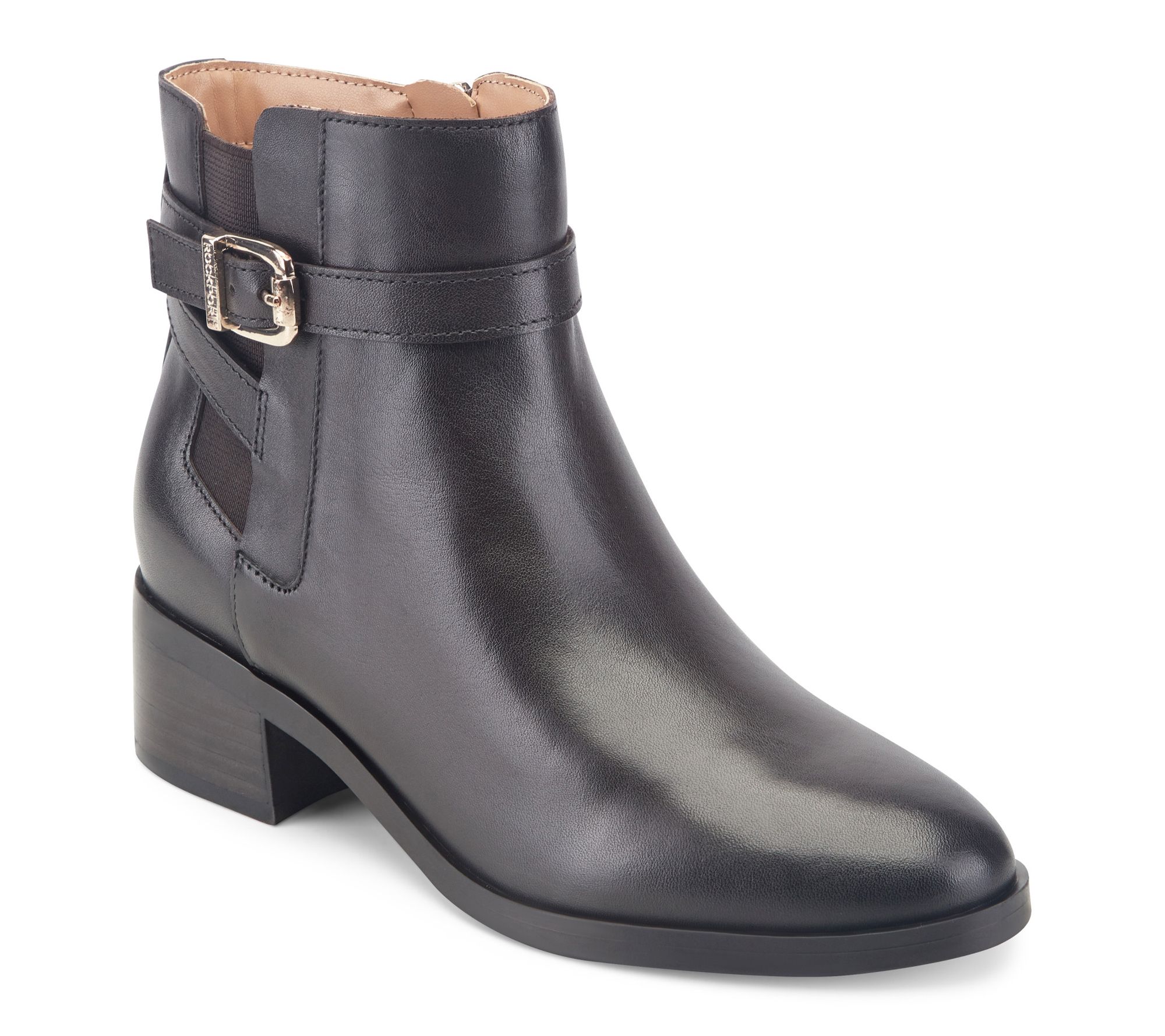Rockport Teegan Side Gore Block Heel Ankle Booties