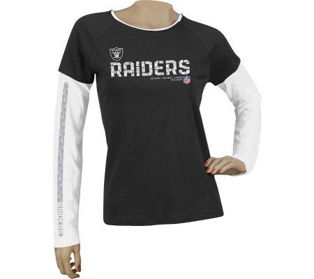 NFL Womens Raiders Jersey Team Apparel Short Sleeve Scoop Neck