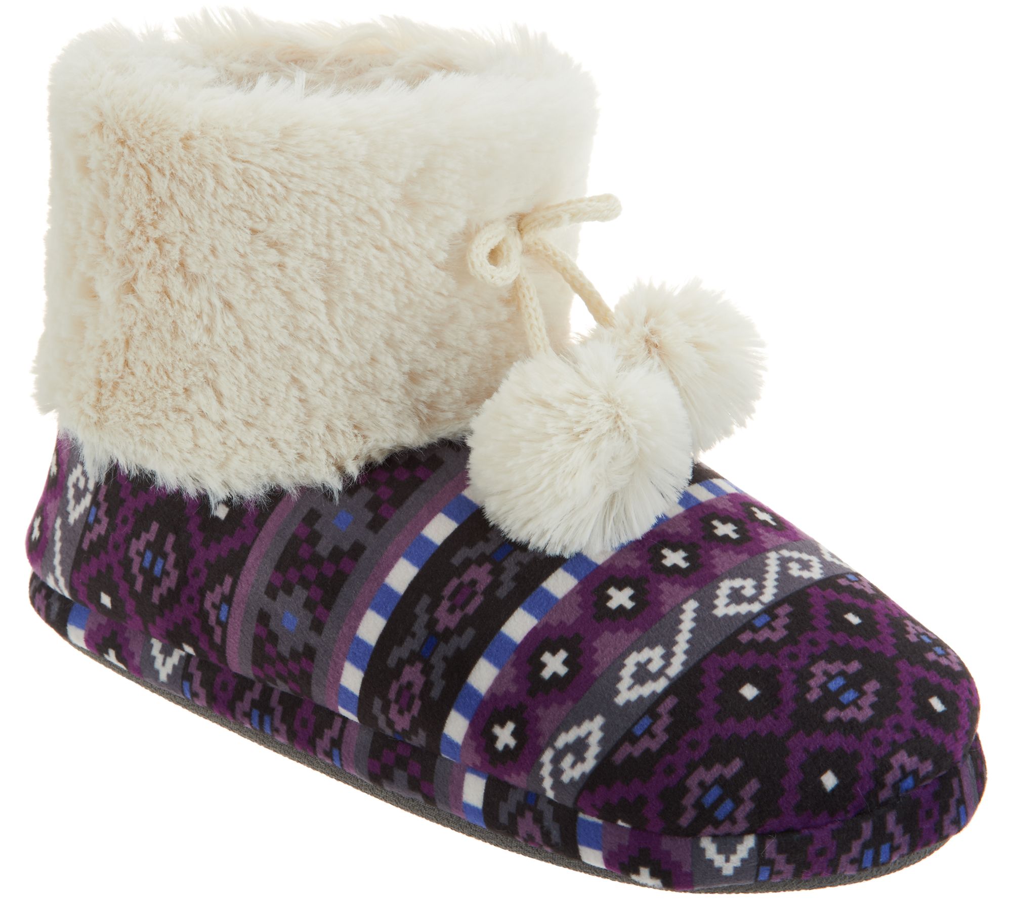 Cuddl Duds Faux Fur Lined Ankle Boot Slipper with Foam Insole - Page 1 ...