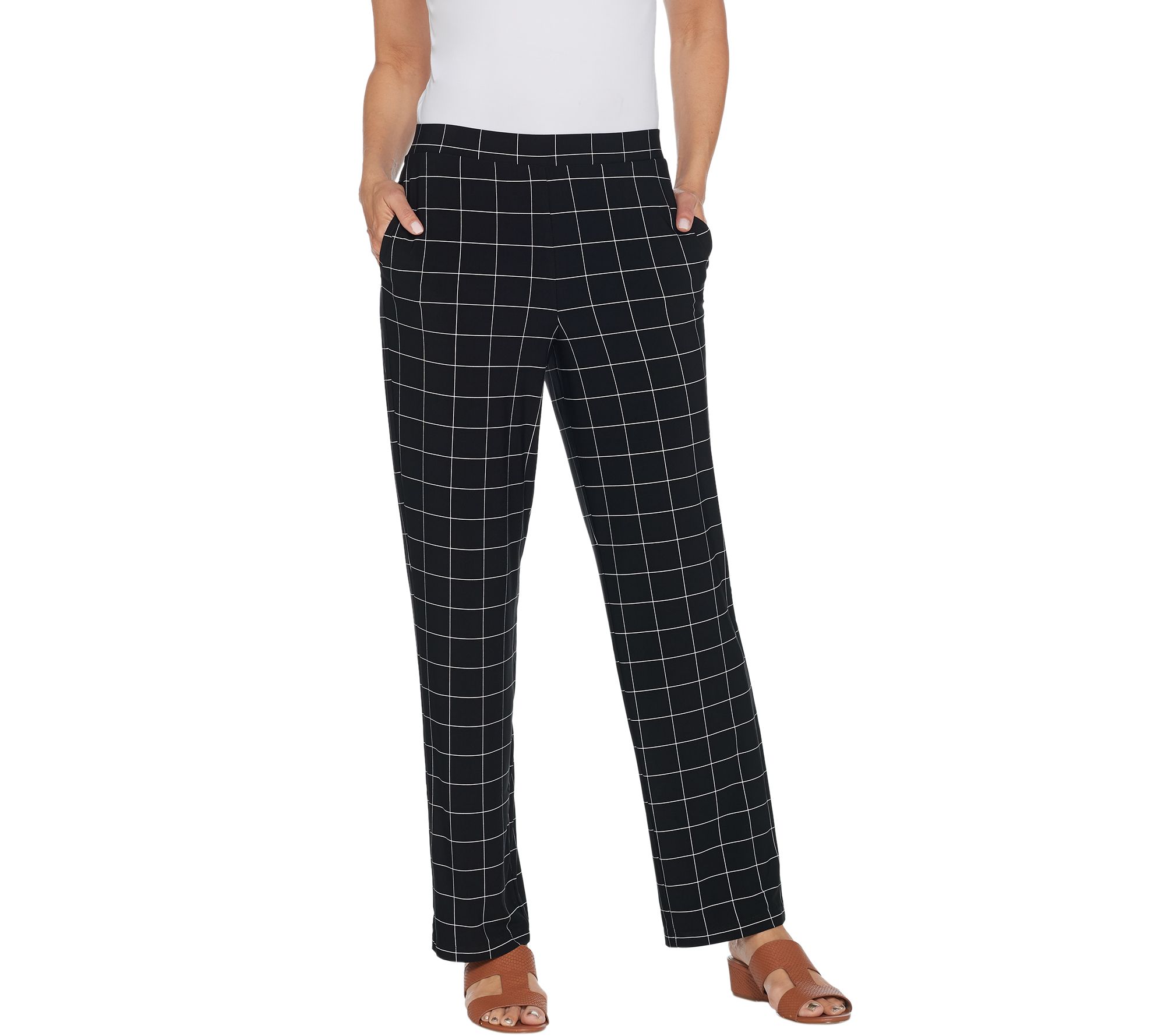 "As Is" Susan Graver Regular Printed Liquid Knit Pull-On Pants