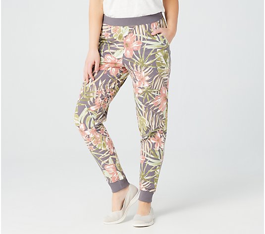 Denim & Co. Active Regular Printed French Terry Pull-On Pants