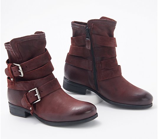 Miz Mooz Leather Buckle Medium Boots - Shane