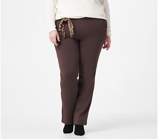 Belle by Kim Gravel Ponte Pant with Scarf Tie