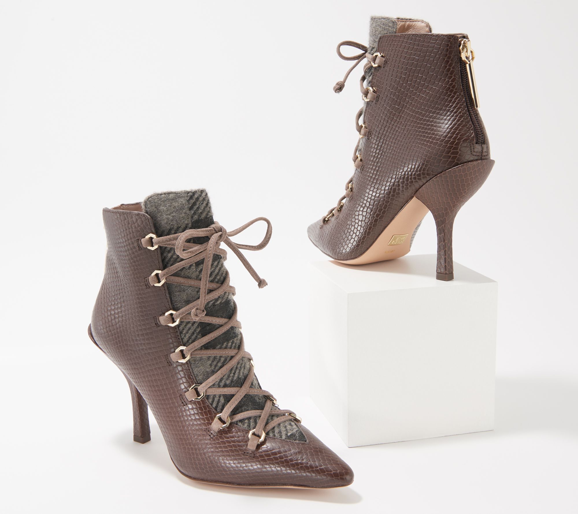 Louise et Cie Leather Lace-Up Ankle Boots - Vanida 