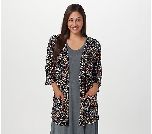 Cuddl Duds Cool & Airy Patch Pocket Open-Front Wrap
