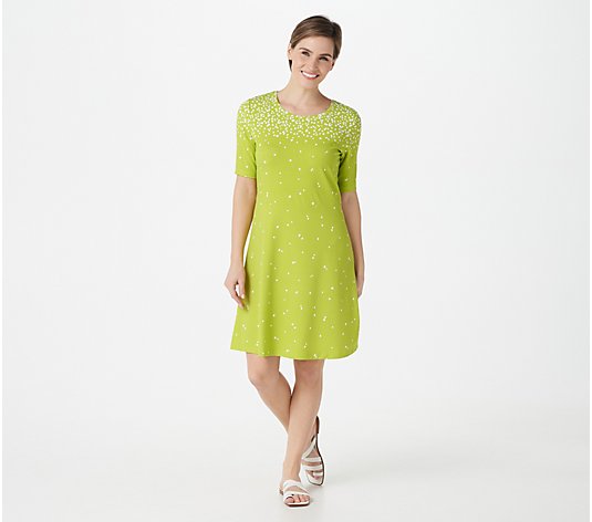 Isaac Mizrahi Live! Scattered Engineered Dot Fit and Flare Knit Dress
